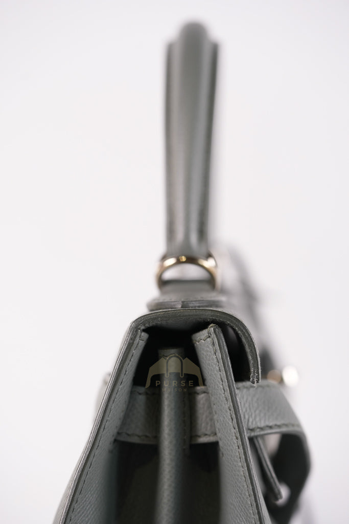 Kelly II Sellier 28 in Vert Amande Epsom Leather Palladium Hardware Stamp D(2019) | Purse Maison Luxury Bags Shop