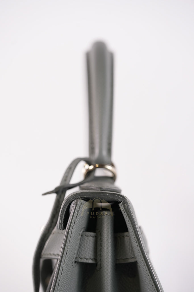 Kelly II Sellier 28 in Vert Amande Epsom Leather Palladium Hardware Stamp D(2019) | Purse Maison Luxury Bags Shop