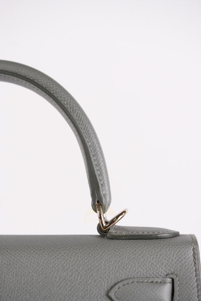 Kelly II Sellier 28 in Vert Amande Epsom Leather Palladium Hardware Stamp D(2019) | Purse Maison Luxury Bags Shop