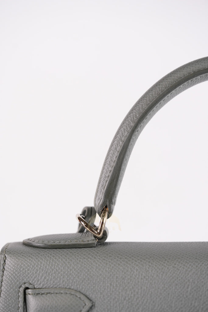 Kelly II Sellier 28 in Vert Amande Epsom Leather Palladium Hardware Stamp D(2019) | Purse Maison Luxury Bags Shop