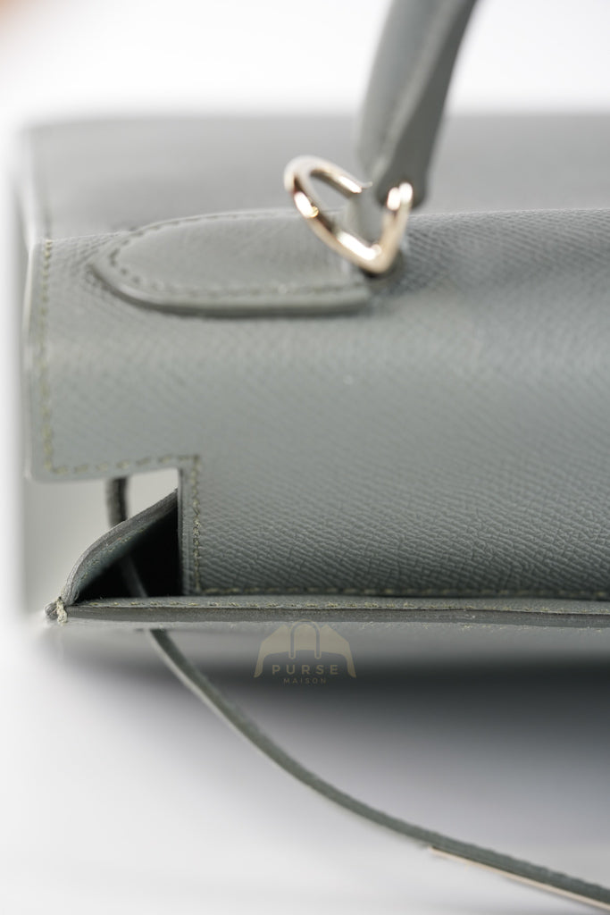 Kelly II Sellier 28 in Vert Amande Epsom Leather Palladium Hardware Stamp D(2019) | Purse Maison Luxury Bags Shop