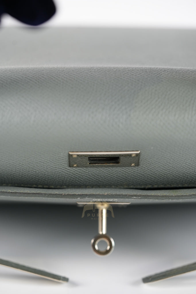 Kelly II Sellier 28 in Vert Amande Epsom Leather Palladium Hardware Stamp D(2019) | Purse Maison Luxury Bags Shop