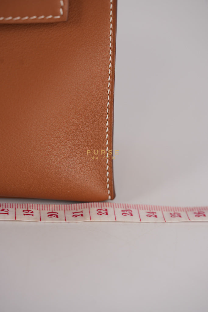 Kelly Pochette in Gold Swift Leather and Gold Hardware Stamp Y (2020) | Purse Maison Luxury Bags Shop