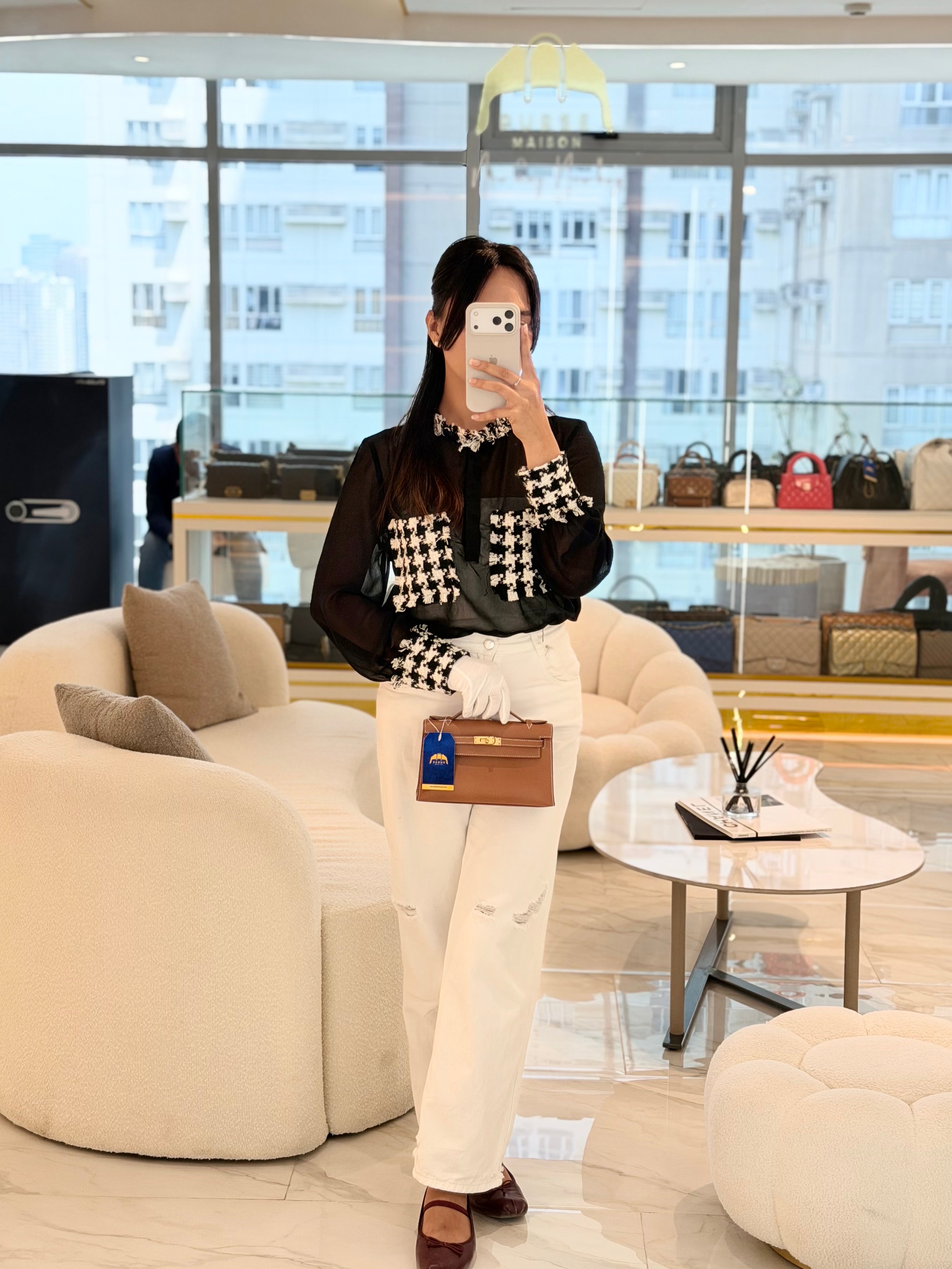 Kelly Pochette in Gold Swift Leather and Gold Hardware Stamp Y (2020) | Purse Maison Luxury Bags Shop