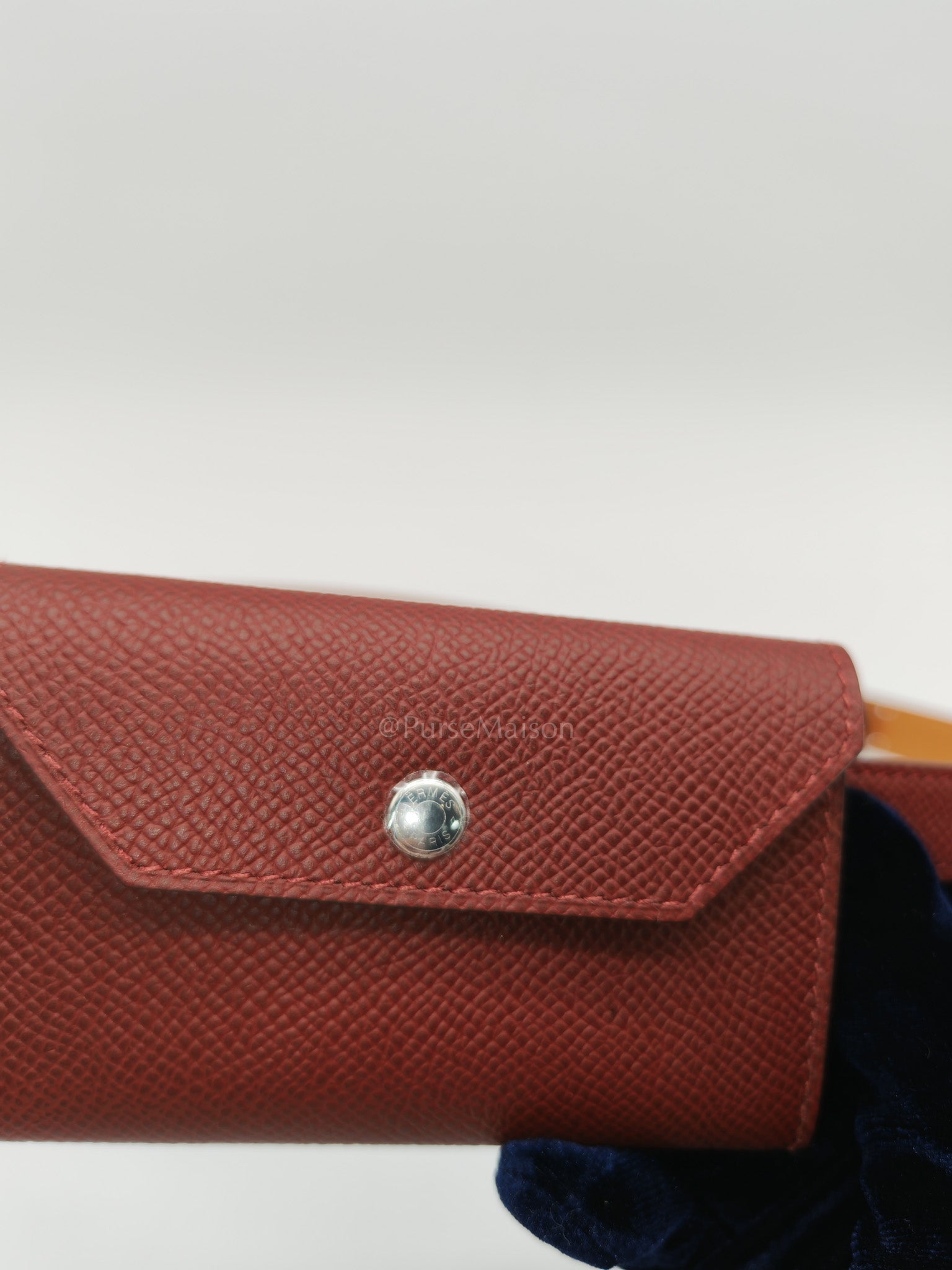 Kelly Pocket Belt in Rouge H Epsom Leather in Palladium Hardware Stamp K(2026) | Purse Maison Luxury Bags Shop
