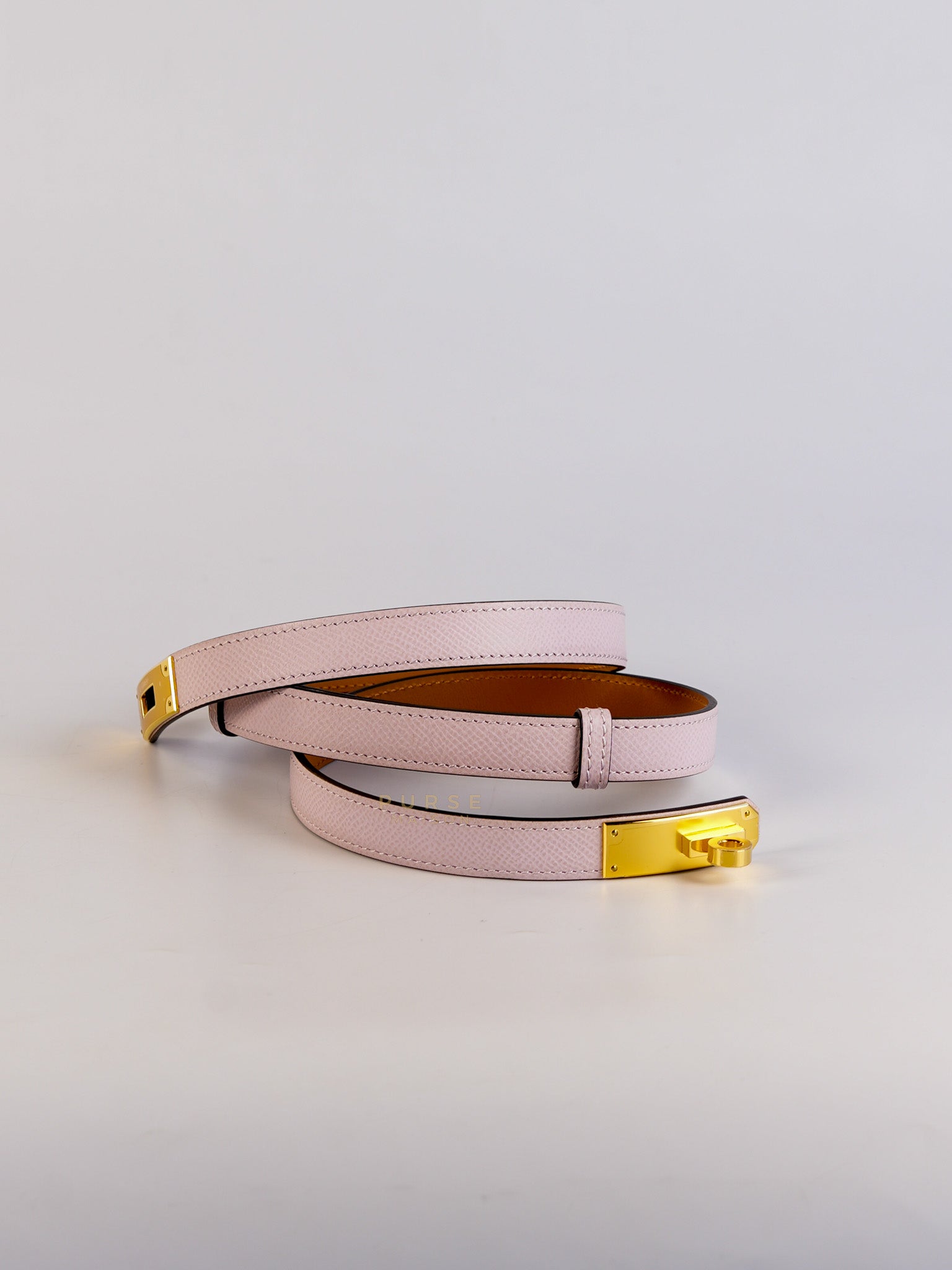 Kelly Pocket Belt Mauve Pale Epsom in Gold Hardware Stamp W (2024) | Purse Maison Luxury Bags Shop