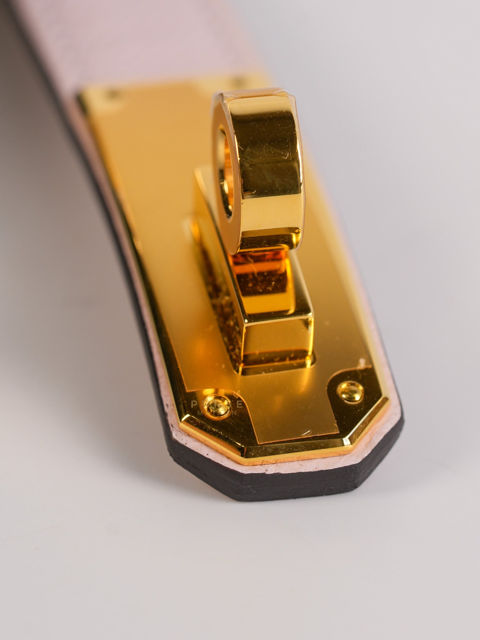 Kelly Pocket Belt Mauve Pale Epsom in Gold Hardware Stamp W (2024) | Purse Maison Luxury Bags Shop