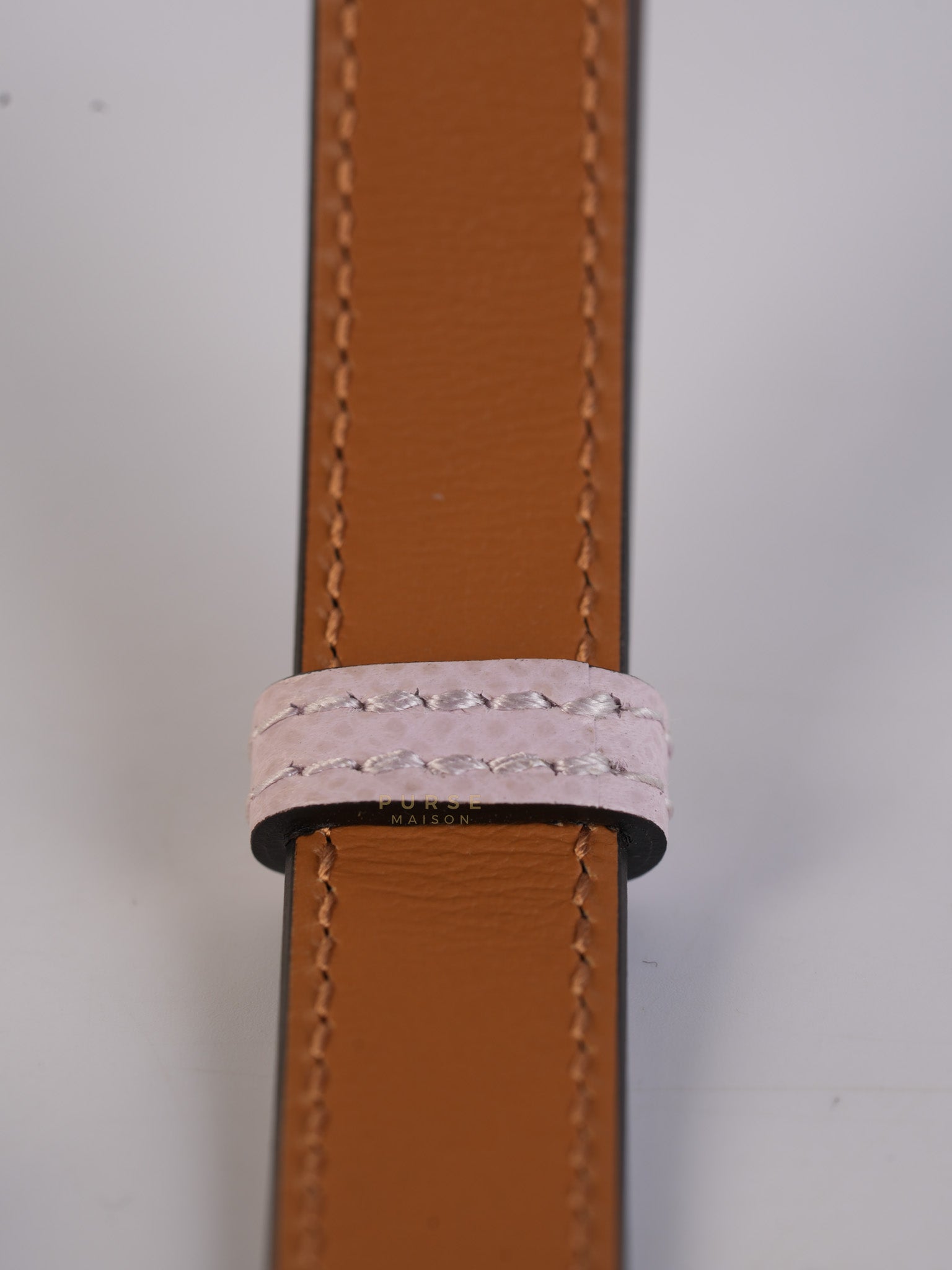 Kelly Pocket Belt Mauve Pale Epsom in Gold Hardware Stamp W (2024) | Purse Maison Luxury Bags Shop