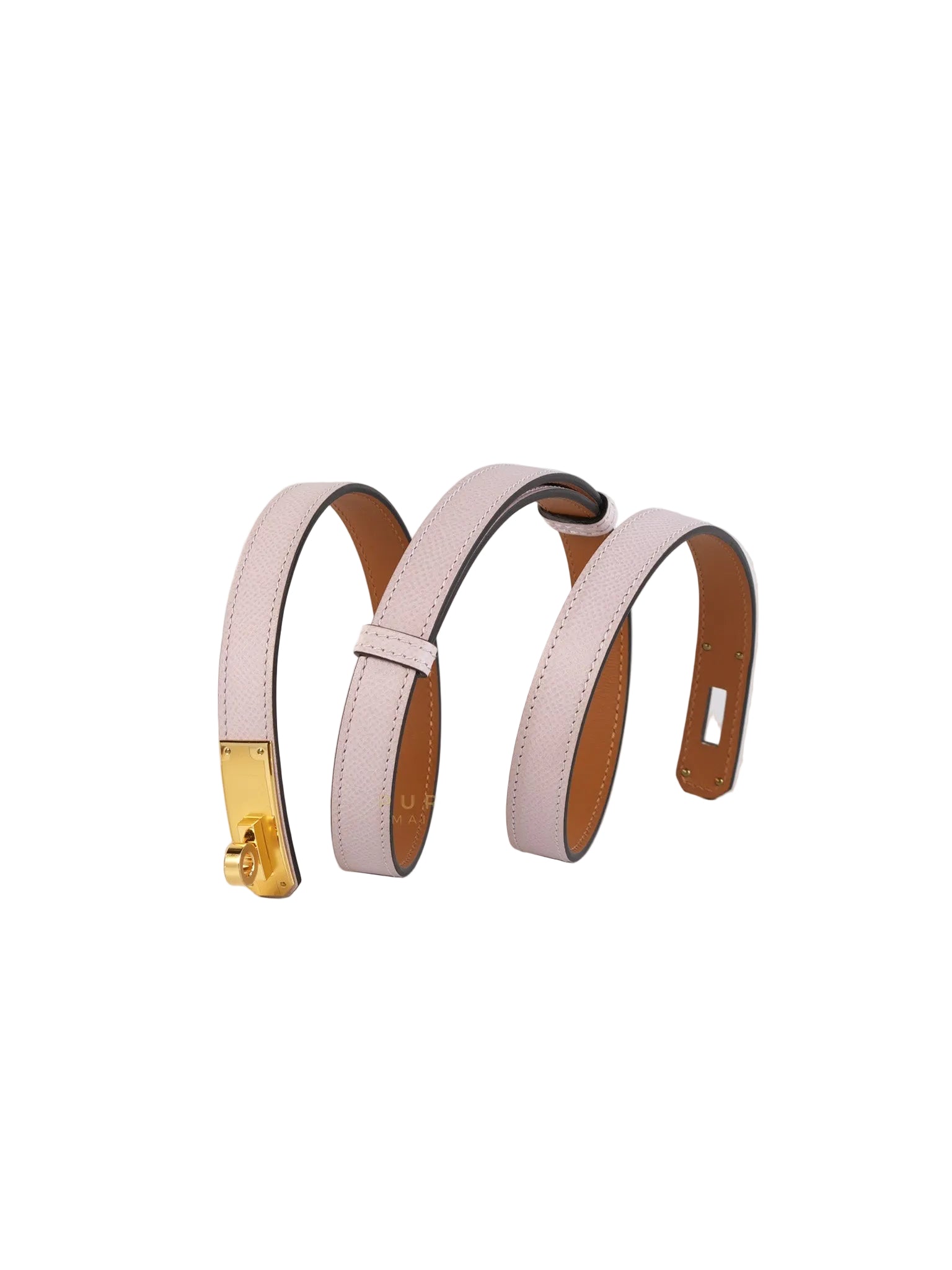 Kelly Pocket Belt Mauve Pale Epsom in Gold Hardware Stamp W (2024) | Purse Maison Luxury Bags Shop