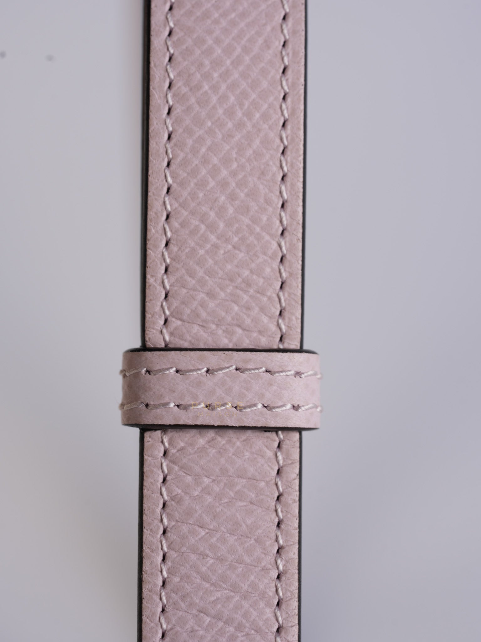 Kelly Pocket Belt Mauve Pale Epsom in Gold Hardware Stamp W (2024) | Purse Maison Luxury Bags Shop