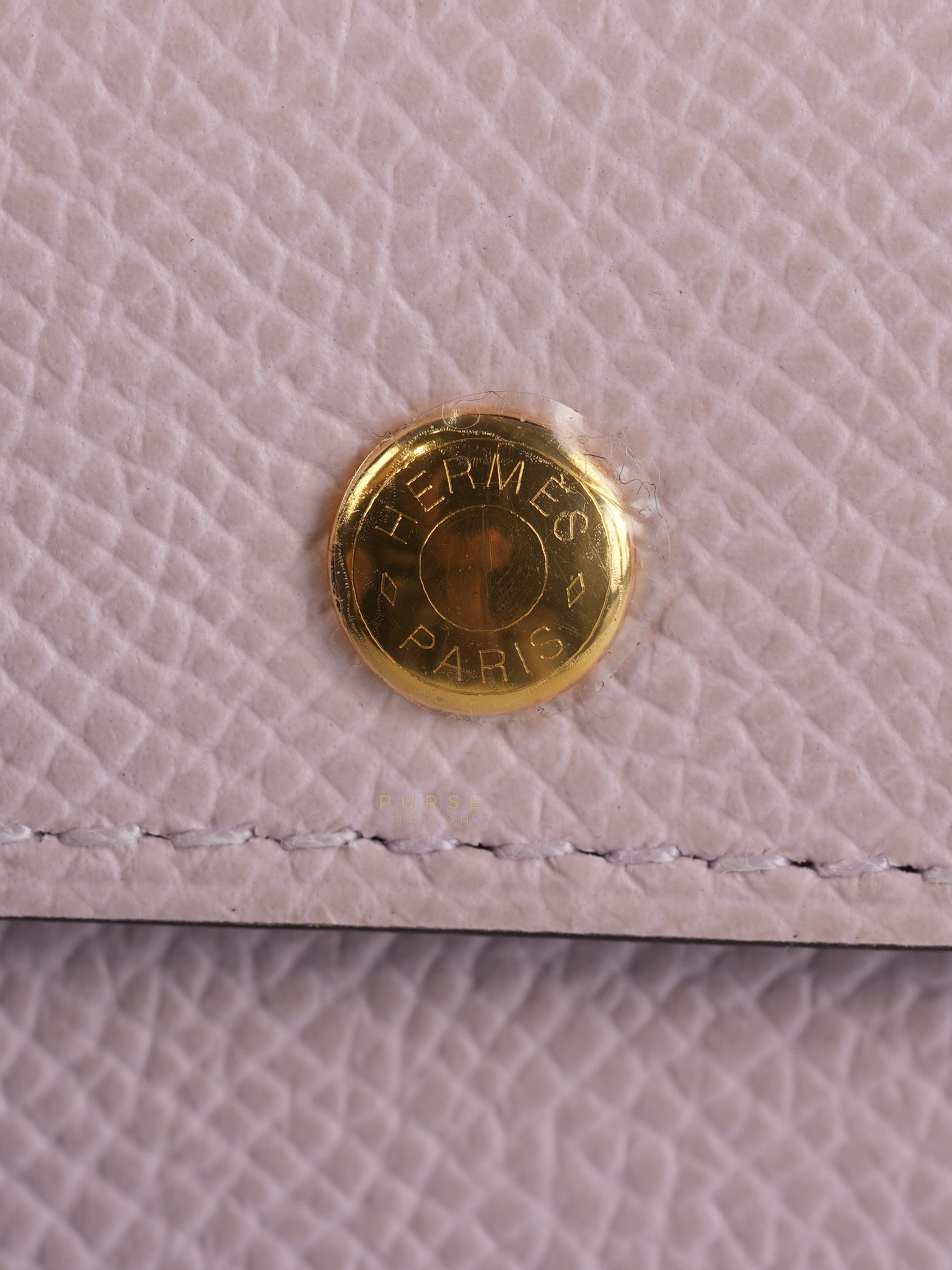 Kelly Pocket Belt Mauve Pale Epsom in Gold Hardware Stamp W (2024) | Purse Maison Luxury Bags Shop