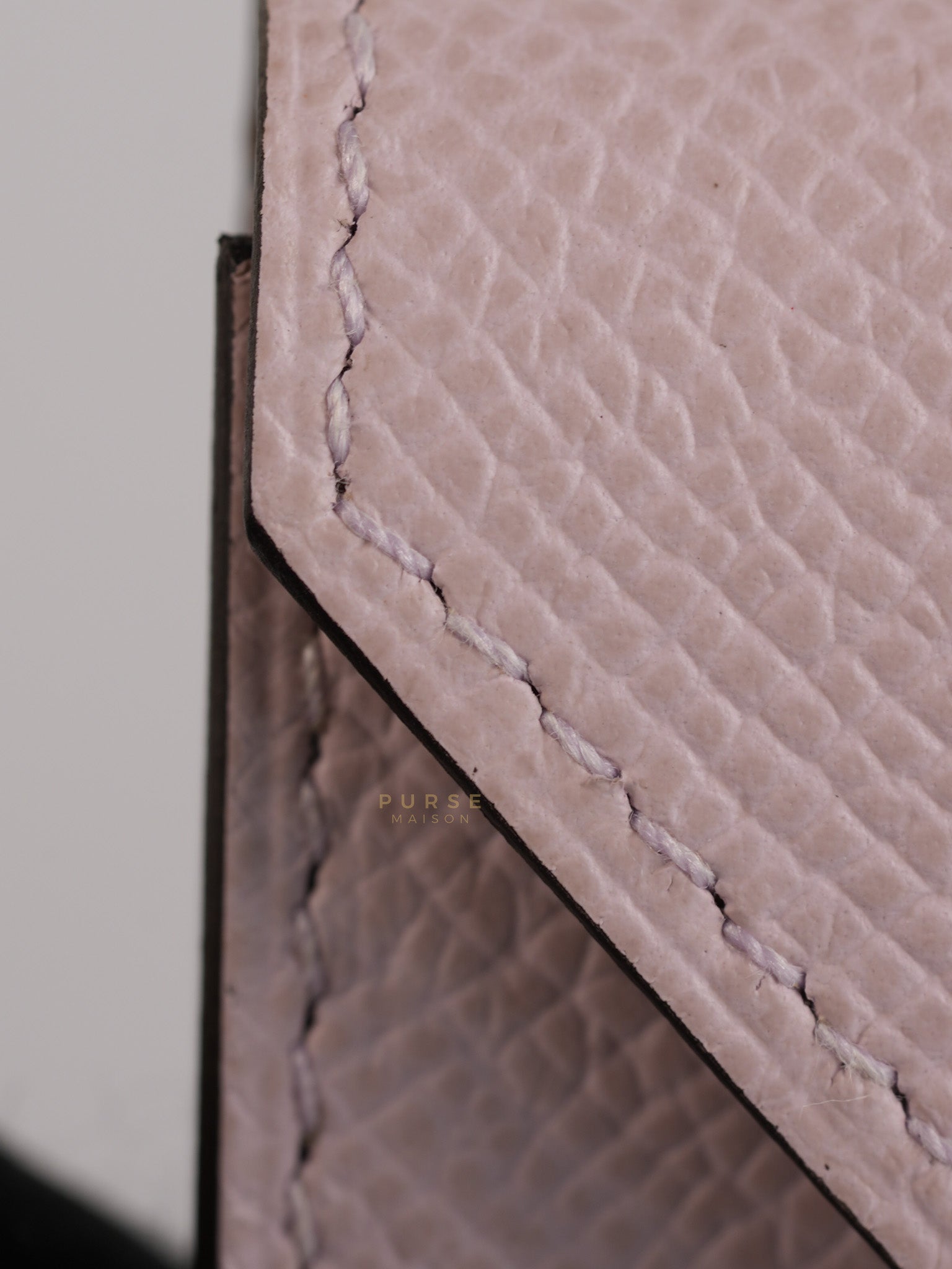 Kelly Pocket Belt Mauve Pale Epsom in Gold Hardware Stamp W (2024) | Purse Maison Luxury Bags Shop