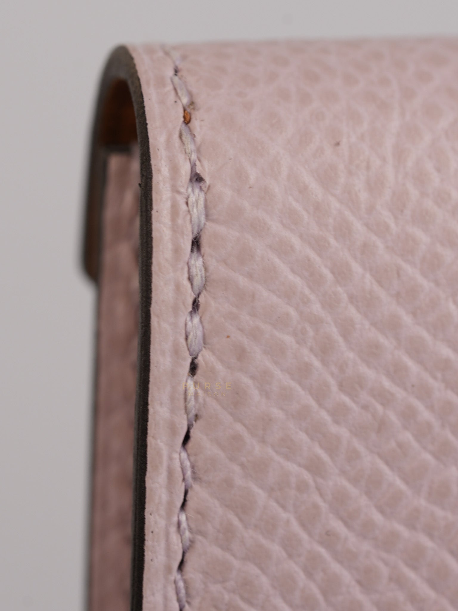 Kelly Pocket Belt Mauve Pale Epsom in Gold Hardware Stamp W (2024) | Purse Maison Luxury Bags Shop