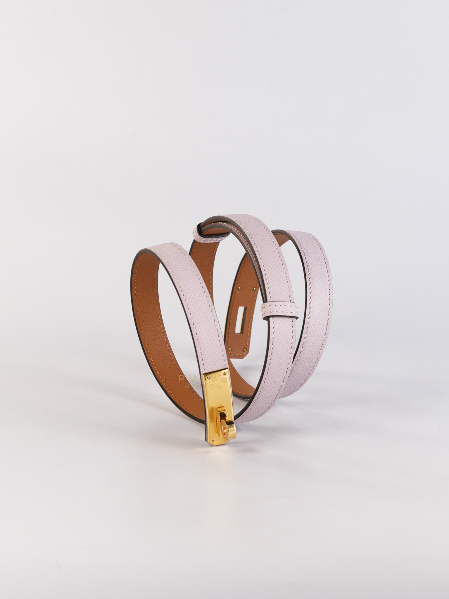 Kelly Pocket Belt Mauve Pale Epsom in Gold Hardware Stamp W (2024) | Purse Maison Luxury Bags Shop