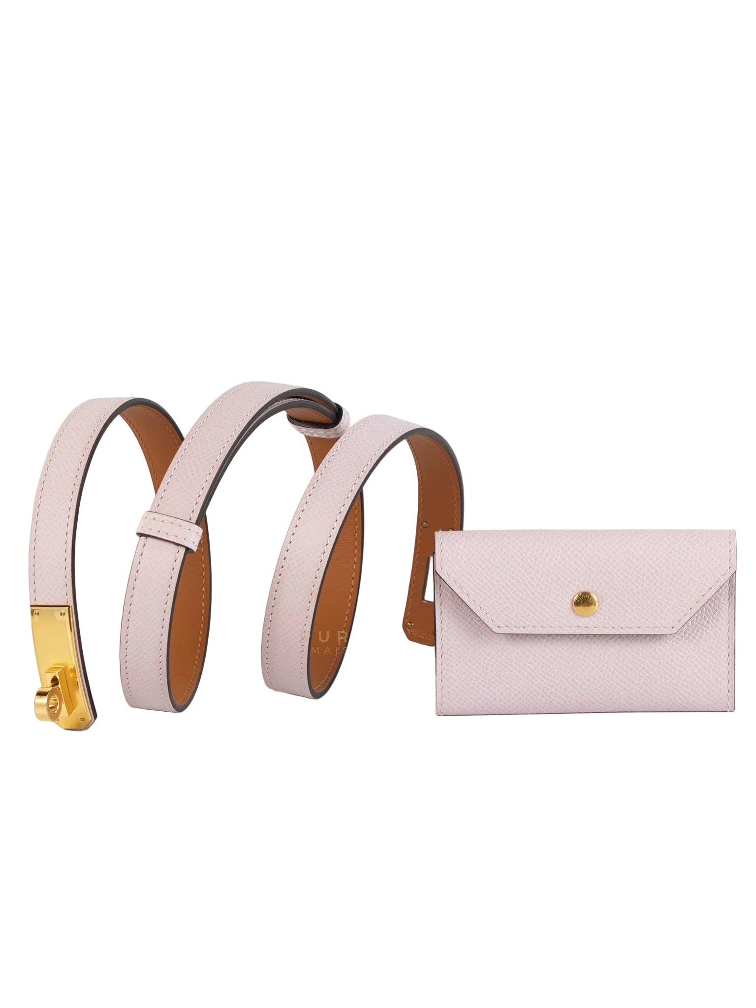 Kelly Pocket Belt Mauve Pale Epsom in Gold Hardware Stamp W (2024) | Purse Maison Luxury Bags Shop