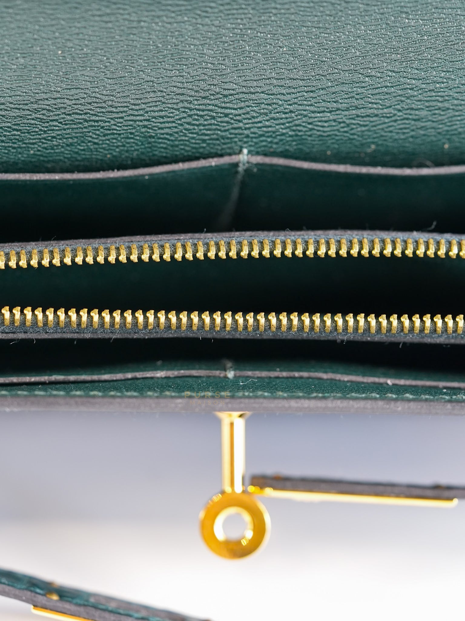 Kelly To Go Alligator Gold Hardware Stamp U | Purse Maison Luxury Bags Shop