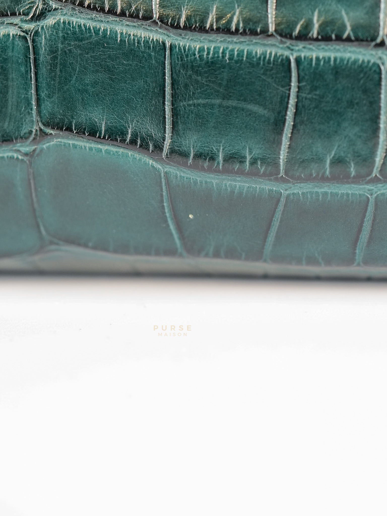 Kelly To Go Alligator Gold Hardware Stamp U | Purse Maison Luxury Bags Shop