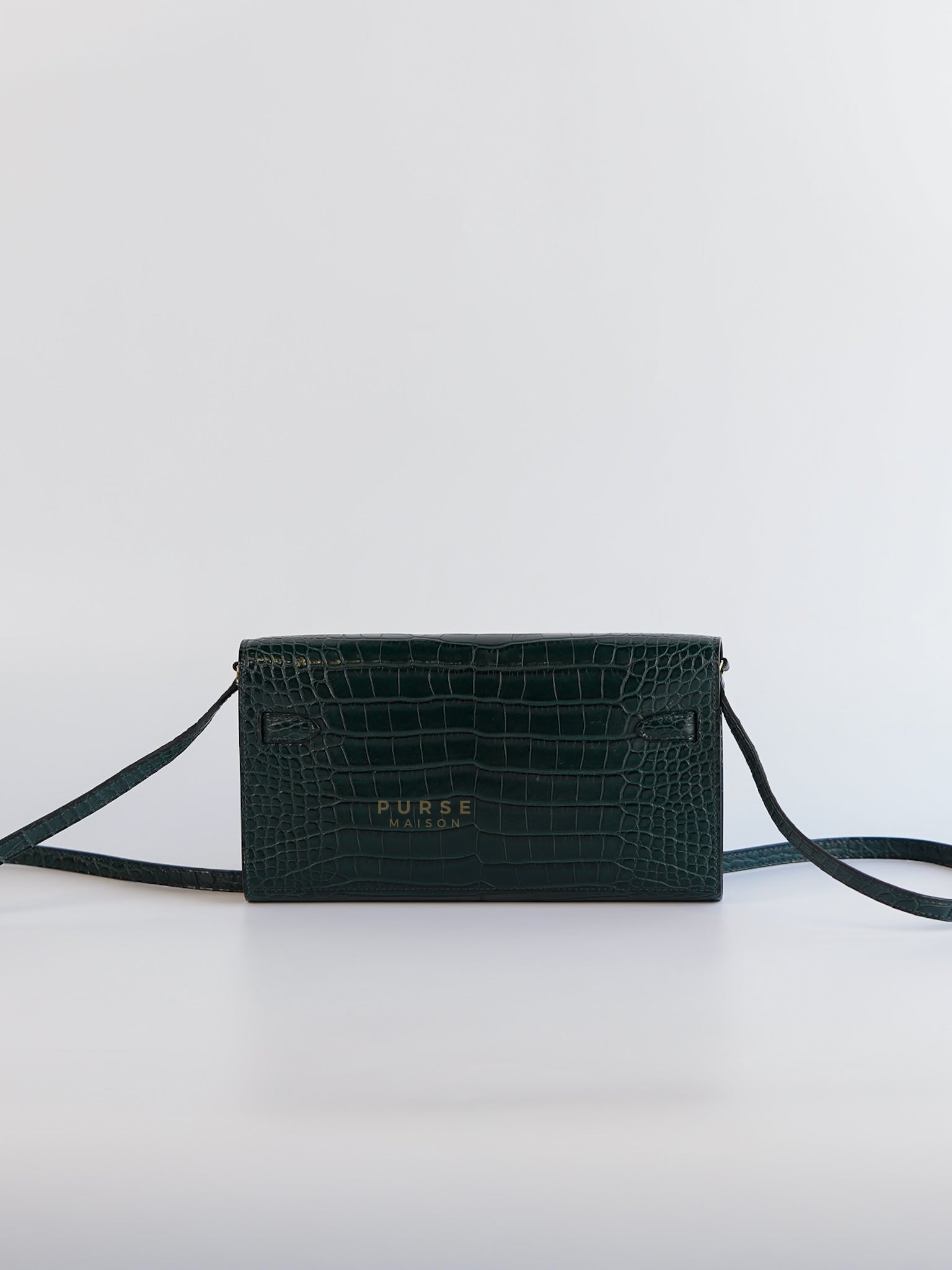 Kelly To Go Alligator Gold Hardware Stamp U | Purse Maison Luxury Bags Shop