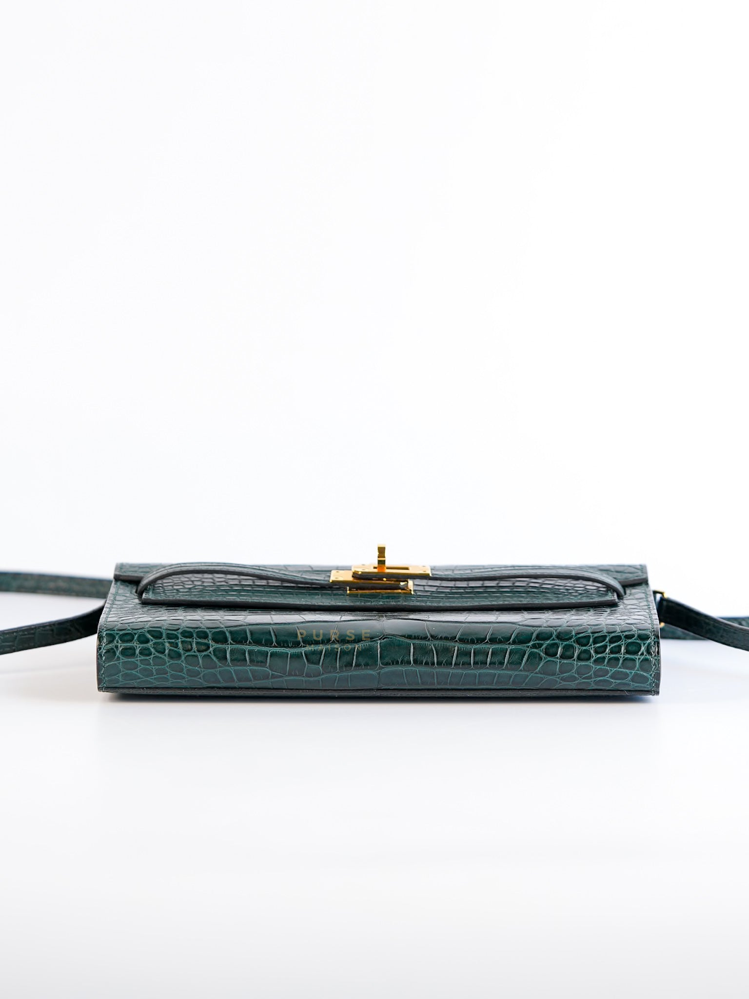 Kelly To Go Alligator Gold Hardware Stamp U | Purse Maison Luxury Bags Shop