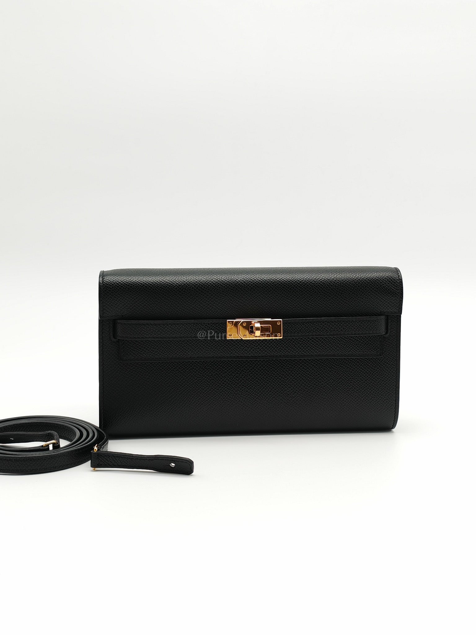 Kelly To Go Black in Epsom Leather and Gold Hardware Stamp Y (2020) | Purse Maison Luxury Bags Shop