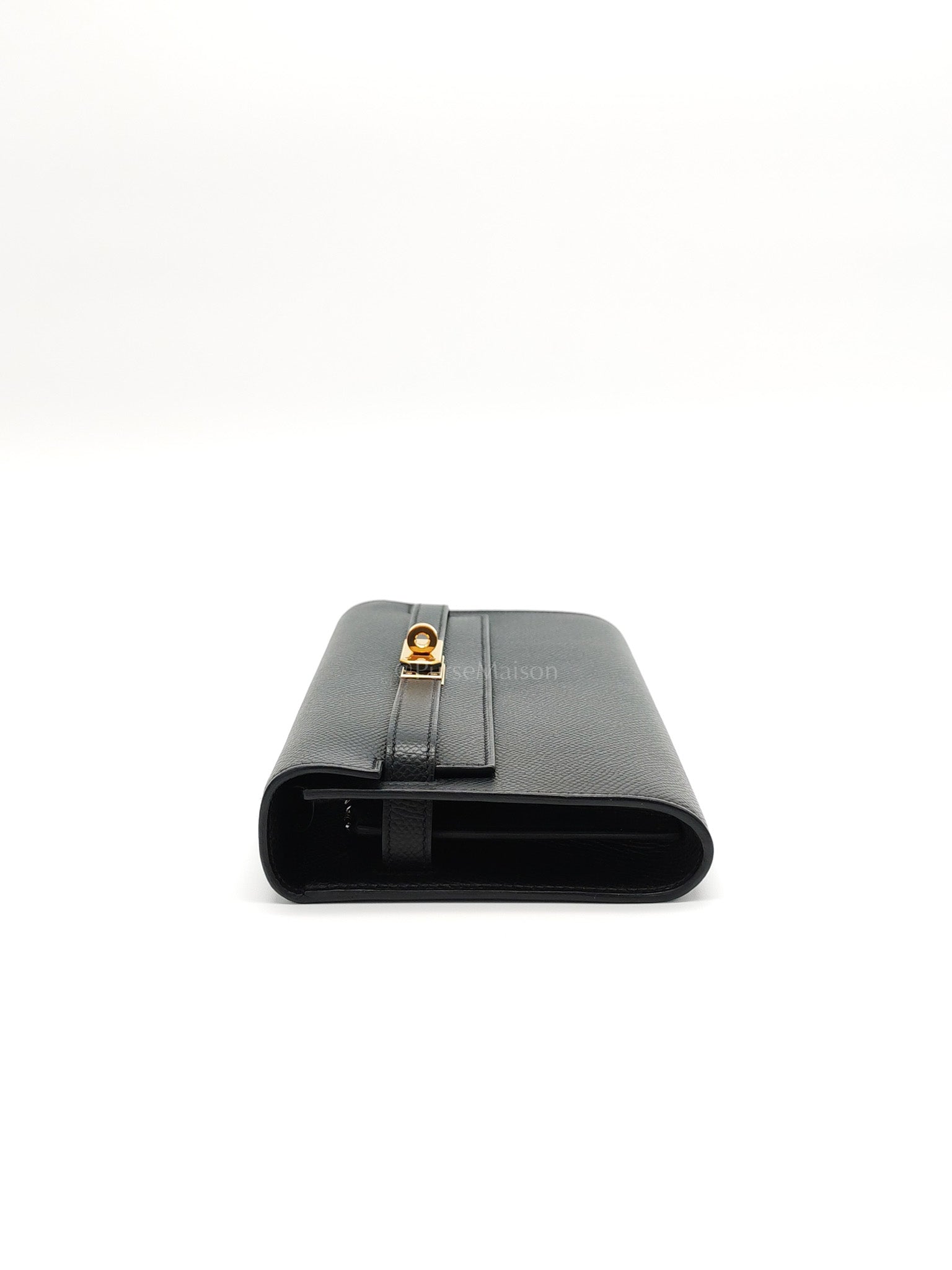 Kelly To Go Black in Epsom Leather and Gold Hardware Stamp Y (2020) | Purse Maison Luxury Bags Shop