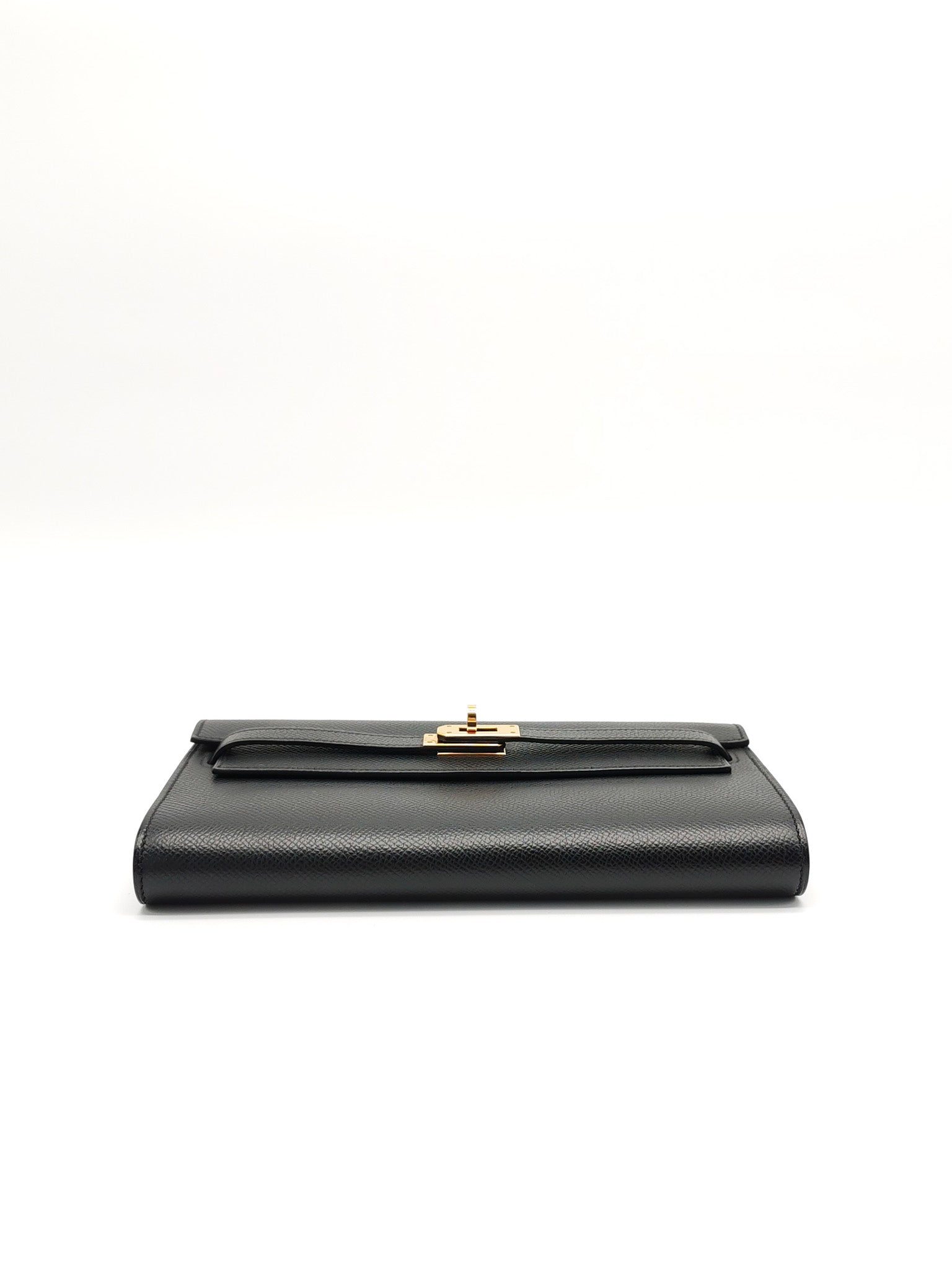 Kelly To Go Black in Epsom Leather and Gold Hardware Stamp Y (2020) | Purse Maison Luxury Bags Shop