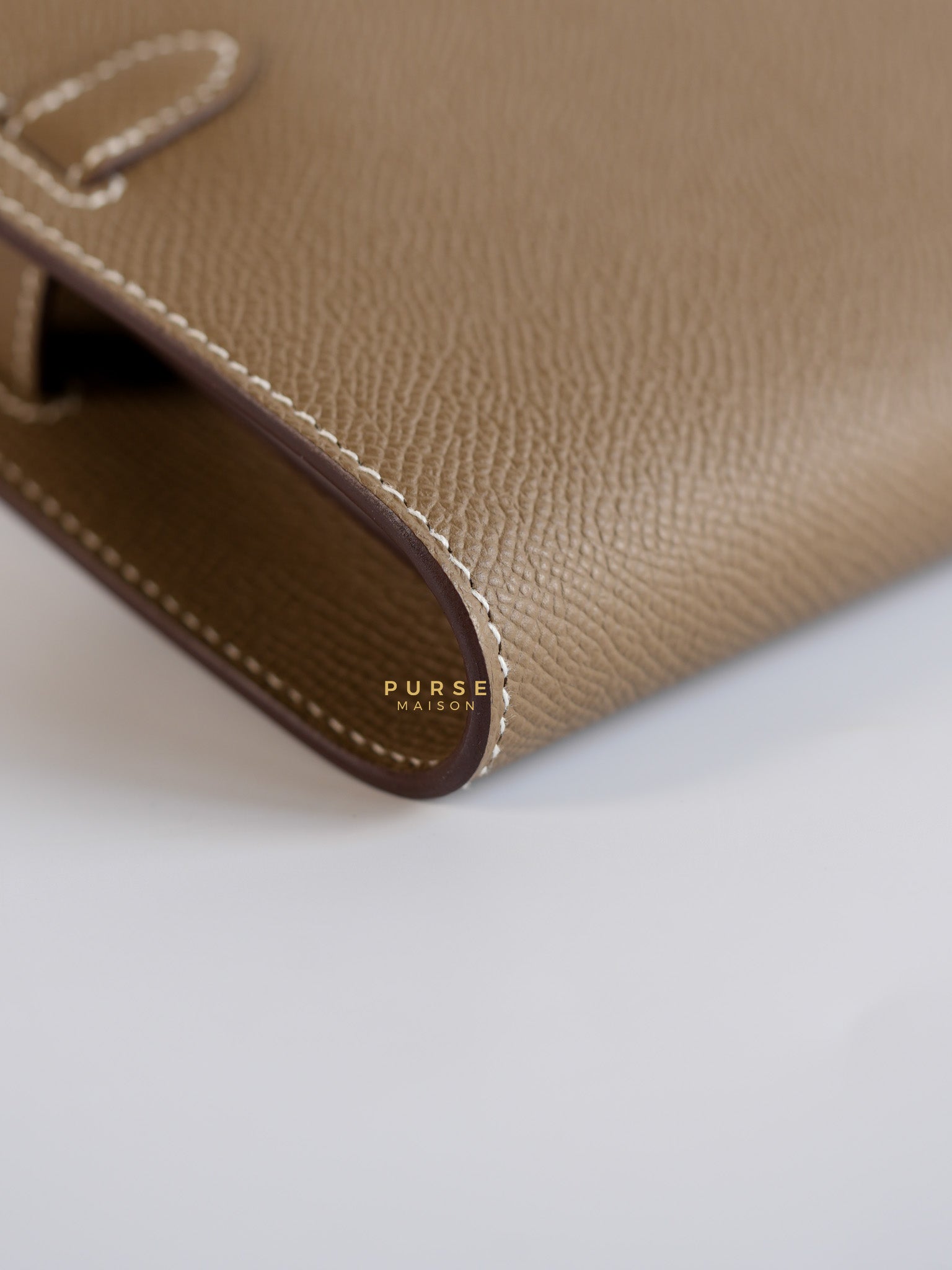 Kelly To Go Etoupe Epsom Leather Palladium Hardware Stamp B | Purse Maison Luxury Bags Shop