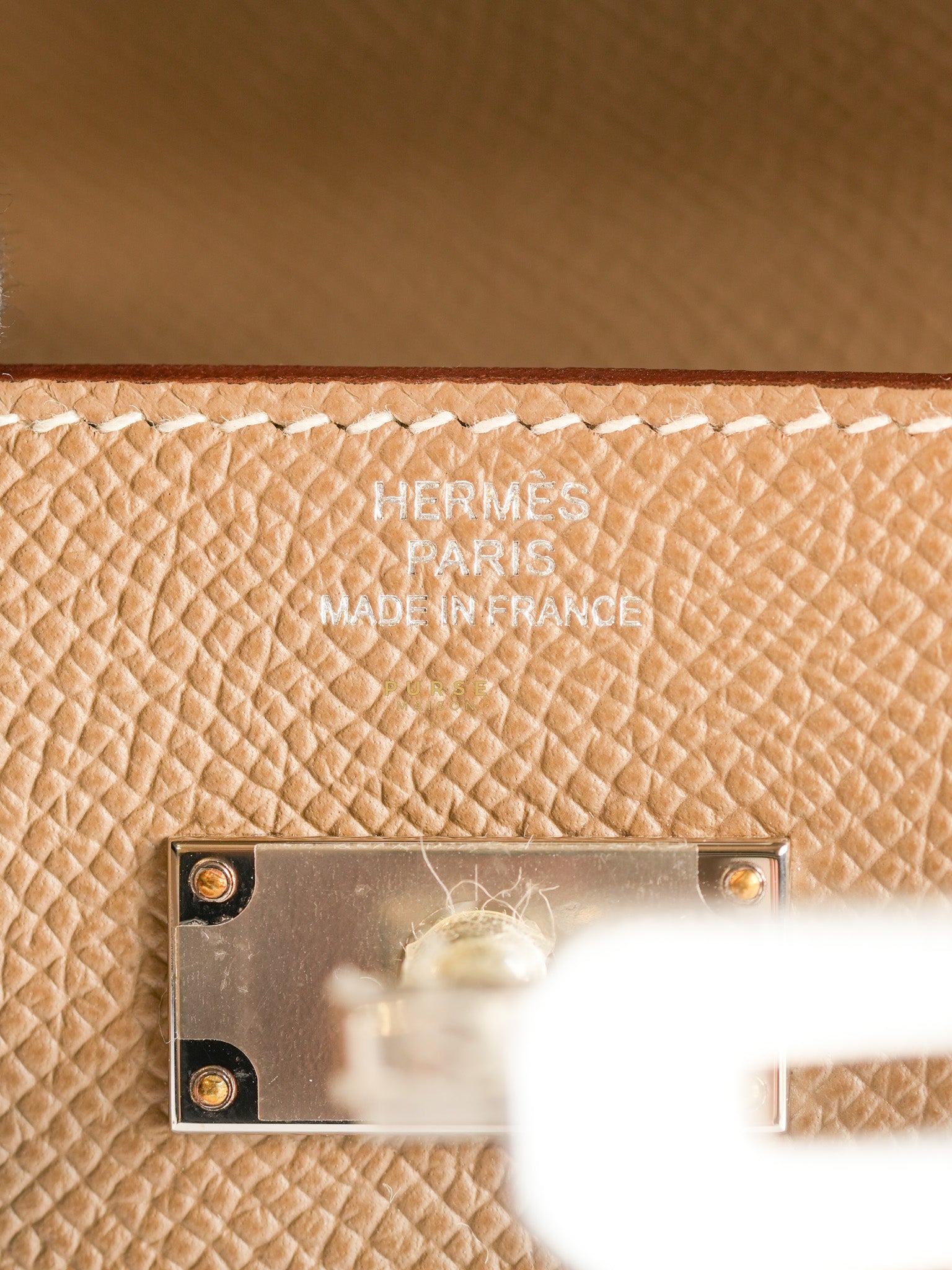 Kelly To Go Etoupe Epsom Leather Palladium Hardware Stamp B | Purse Maison Luxury Bags Shop