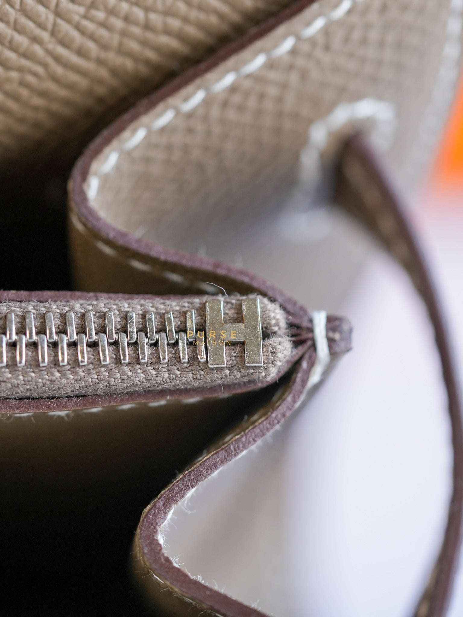 Kelly To Go Etoupe Epsom Leather Palladium Hardware Stamp B | Purse Maison Luxury Bags Shop