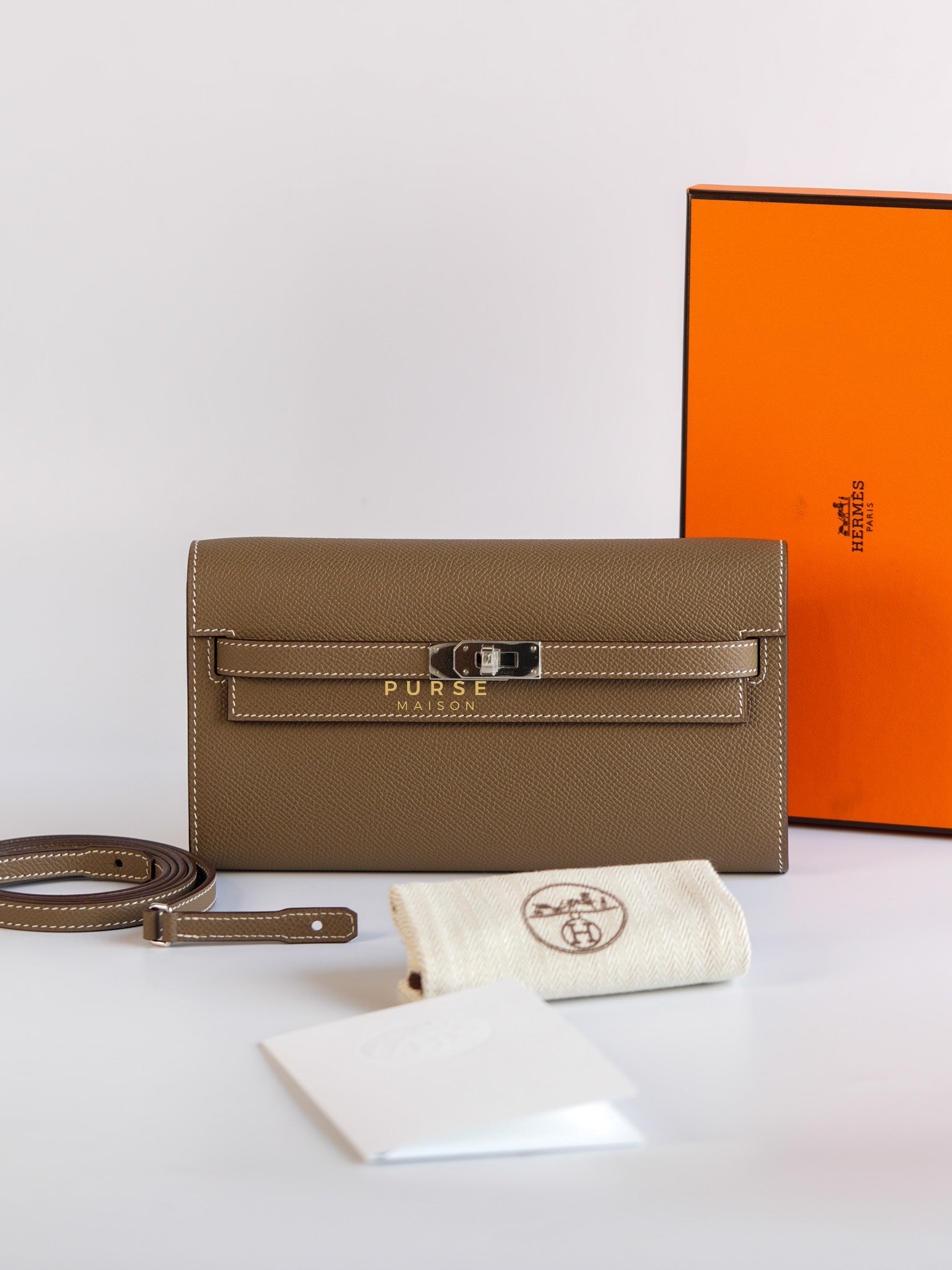 Kelly To Go Etoupe Epsom Leather Palladium Hardware Stamp B | Purse Maison Luxury Bags Shop