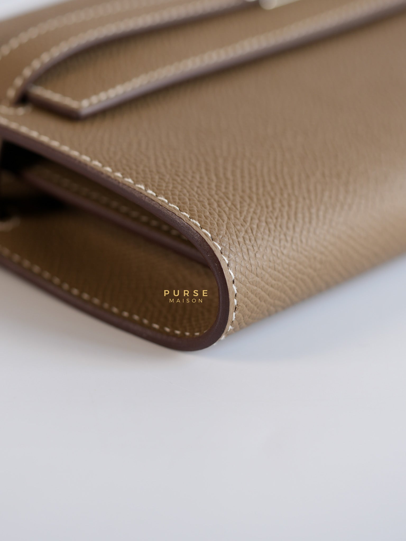 Kelly To Go Etoupe Epsom Leather Palladium Hardware Stamp B | Purse Maison Luxury Bags Shop