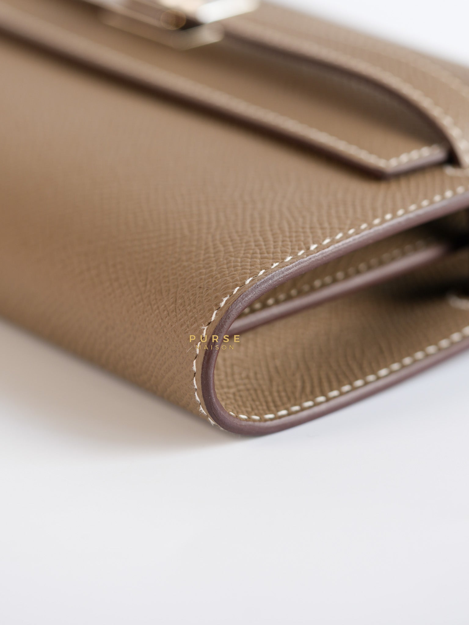 Kelly To Go Etoupe Epsom Leather Palladium Hardware Stamp B | Purse Maison Luxury Bags Shop