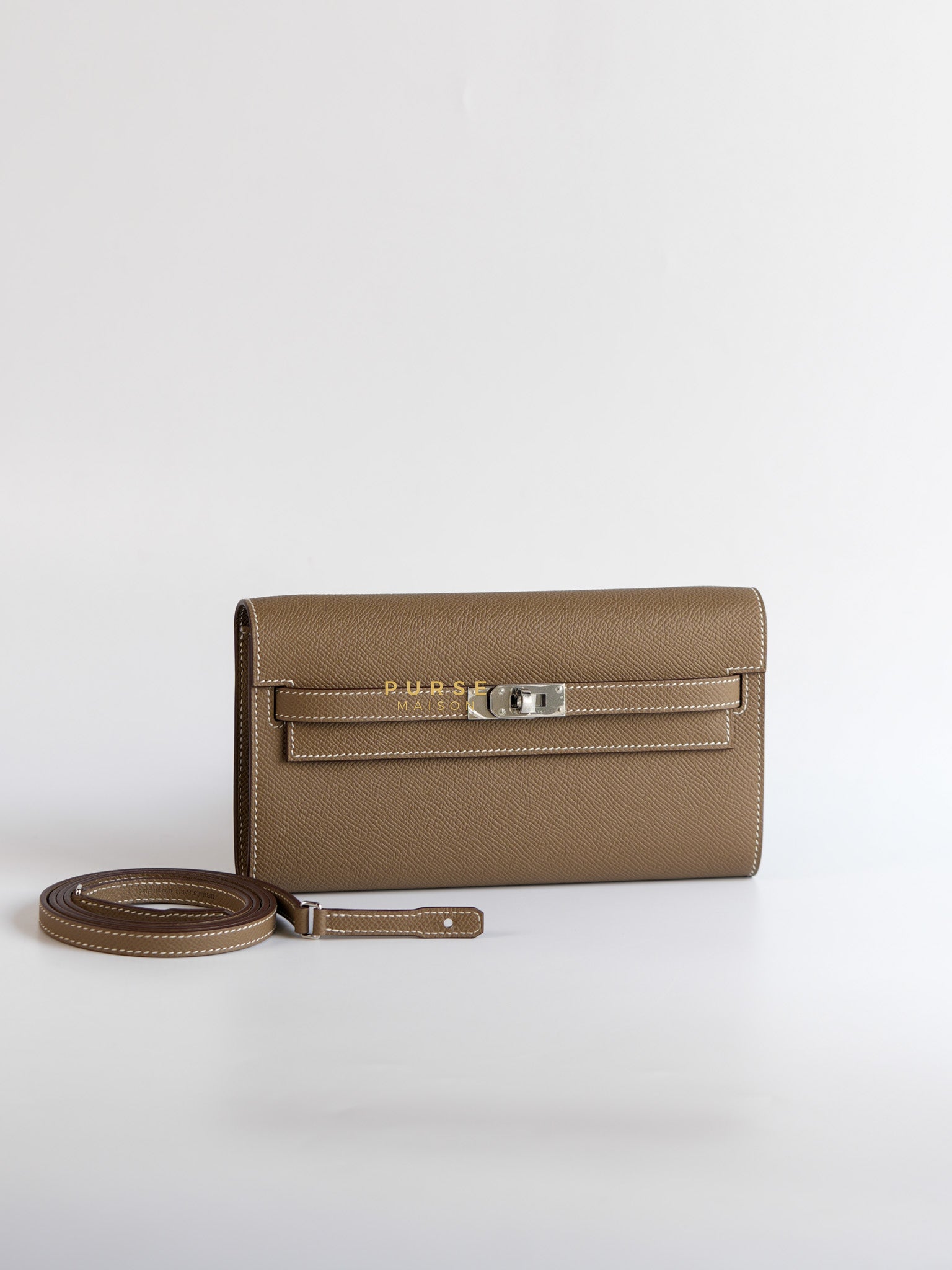 Kelly To Go Etoupe Epsom Leather Palladium Hardware Stamp B | Purse Maison Luxury Bags Shop