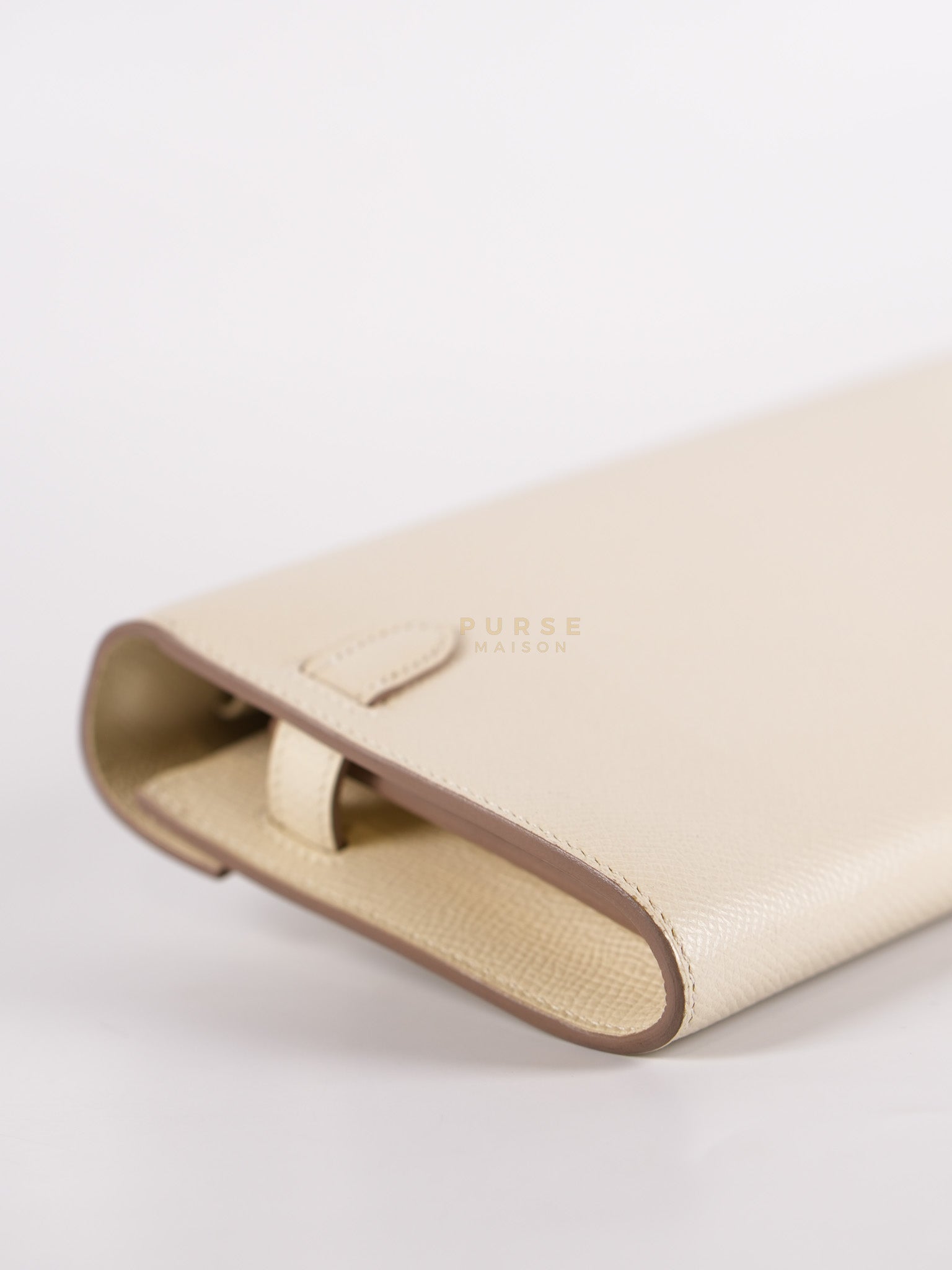 Kelly To Go in Craie Epsom Leather and Gold Hardware Stamp Y (2020) | Purse Maison Luxury Bags Shop