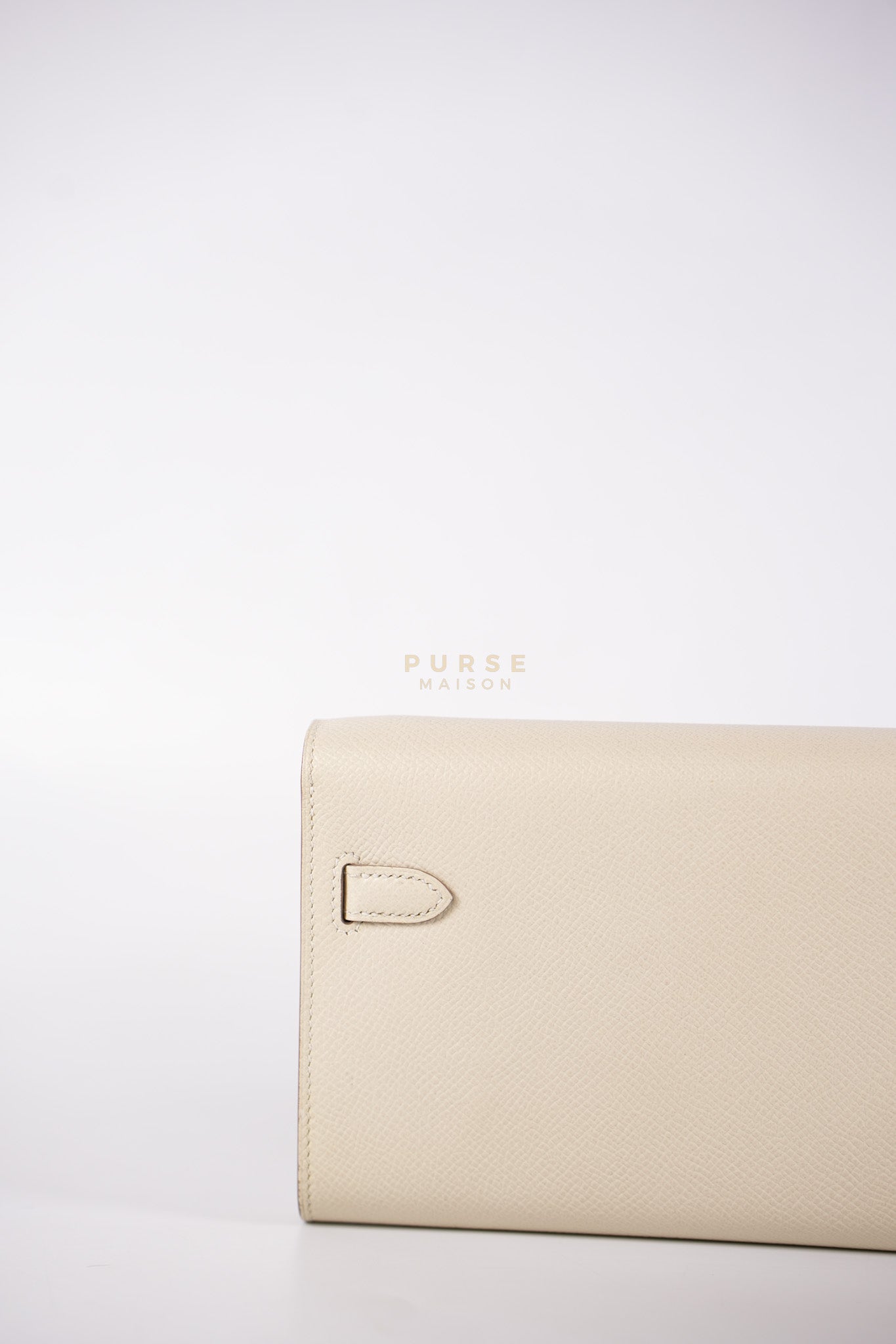 Kelly To Go in Craie Epsom Leather and Gold Hardware Stamp Y (2020) | Purse Maison Luxury Bags Shop