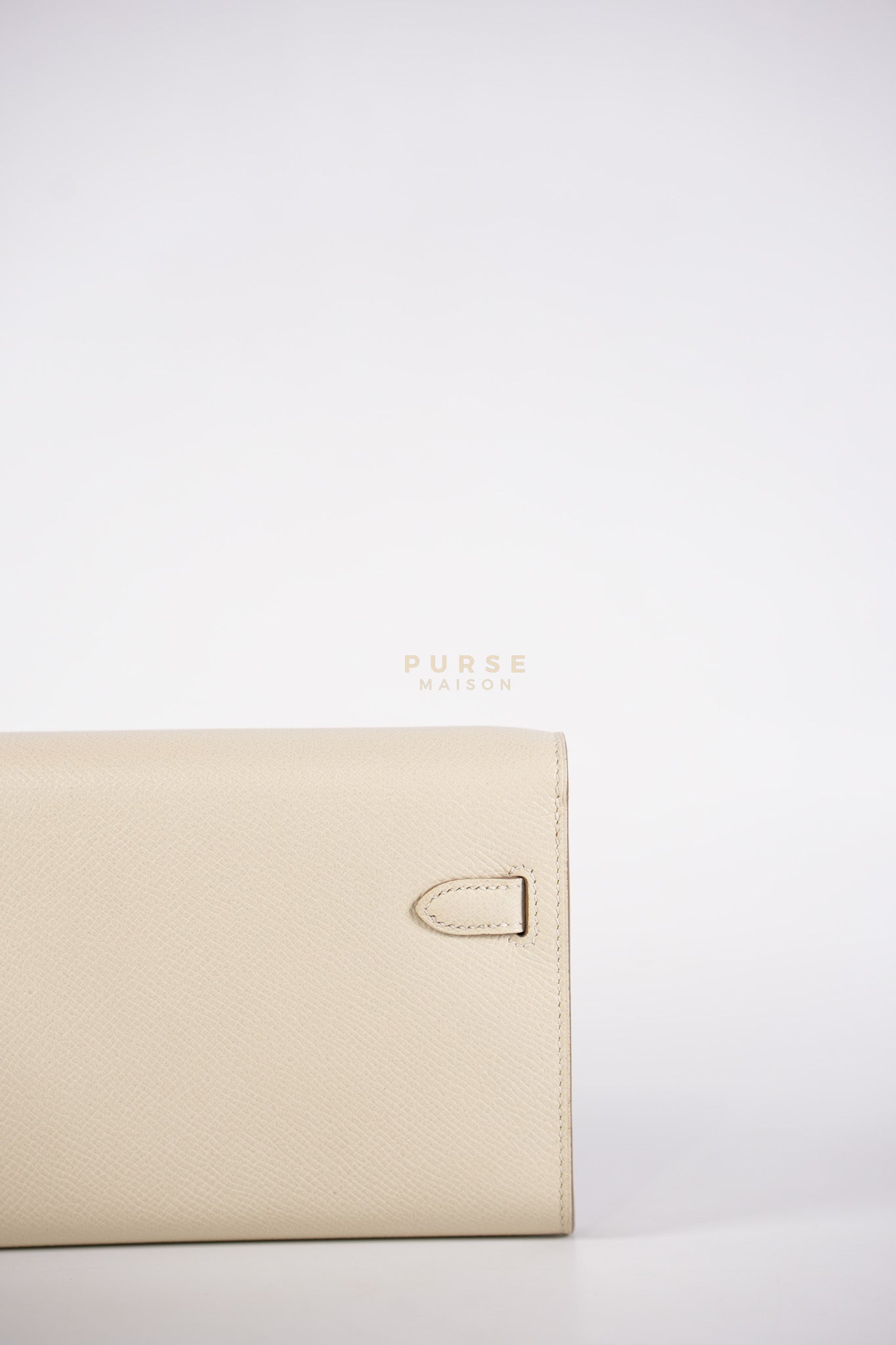 Kelly To Go in Craie Epsom Leather and Gold Hardware Stamp Y (2020) | Purse Maison Luxury Bags Shop