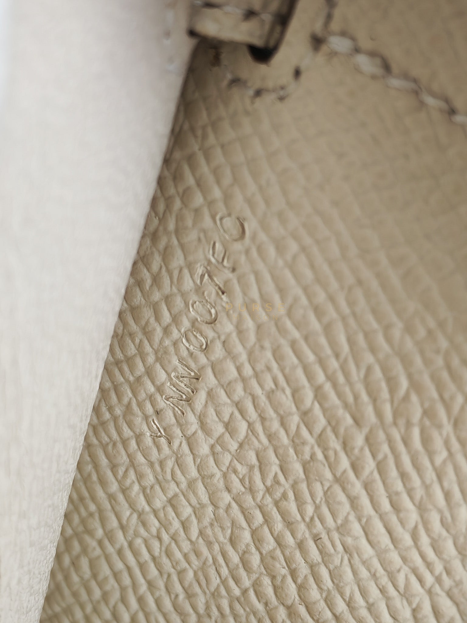 Kelly To Go in Craie Epsom Leather and Gold Hardware Stamp Y (2020) | Purse Maison Luxury Bags Shop