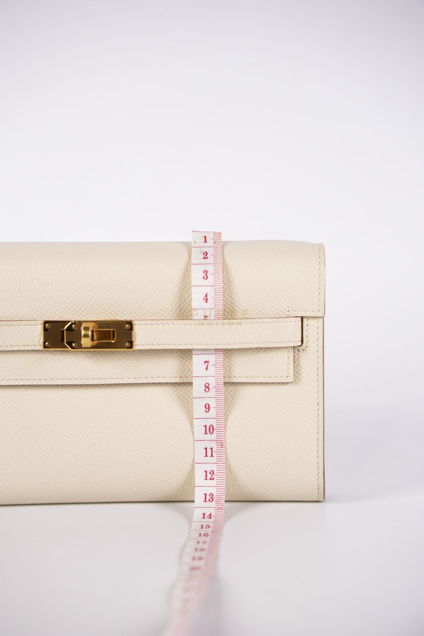 Kelly To Go in Craie Epsom Leather and Gold Hardware Stamp Y (2020) | Purse Maison Luxury Bags Shop