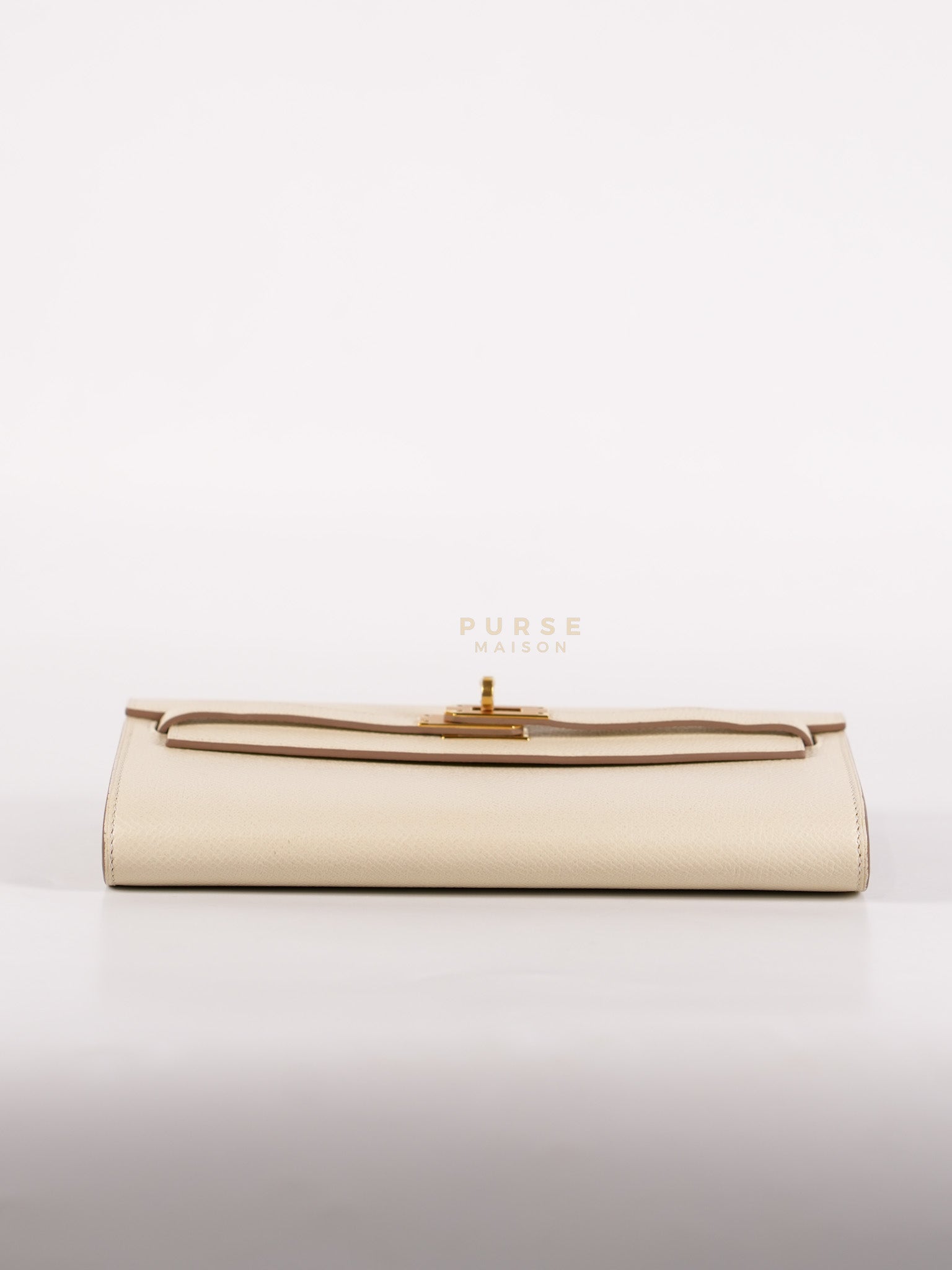 Kelly To Go in Craie Epsom Leather and Gold Hardware Stamp Y (2020) | Purse Maison Luxury Bags Shop