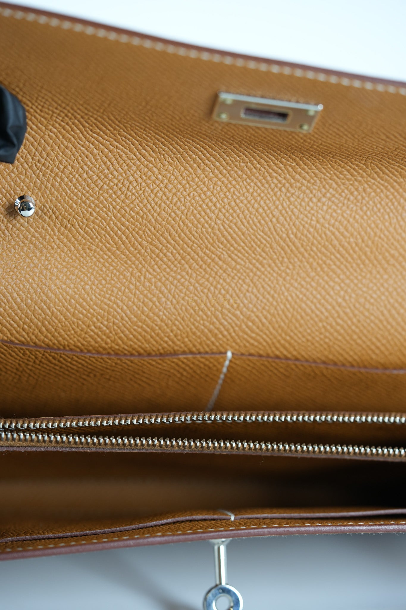 Kelly to Go in Gold Epsom Leather Palladium Hardware Stamp U(2022) | Purse Maison Luxury Bags Shop