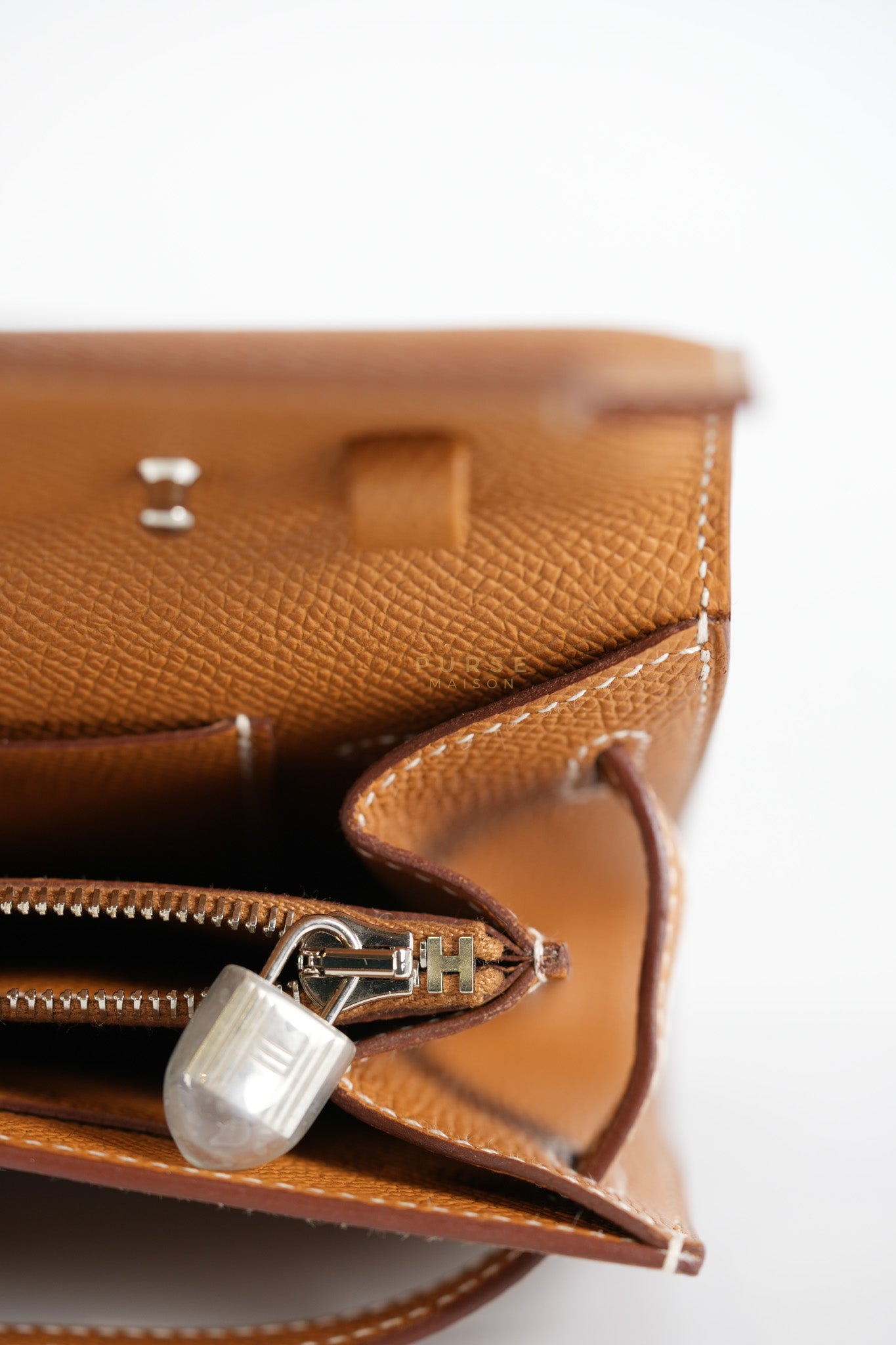 Kelly to Go in Gold Epsom Leather Palladium Hardware Stamp U(2022) | Purse Maison Luxury Bags Shop