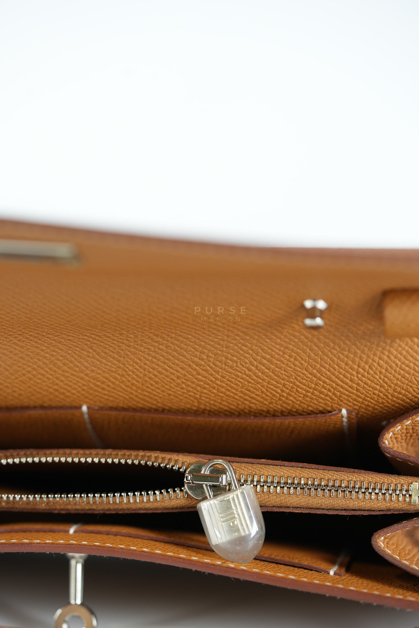 Kelly to Go in Gold Epsom Leather Palladium Hardware Stamp U(2022) | Purse Maison Luxury Bags Shop