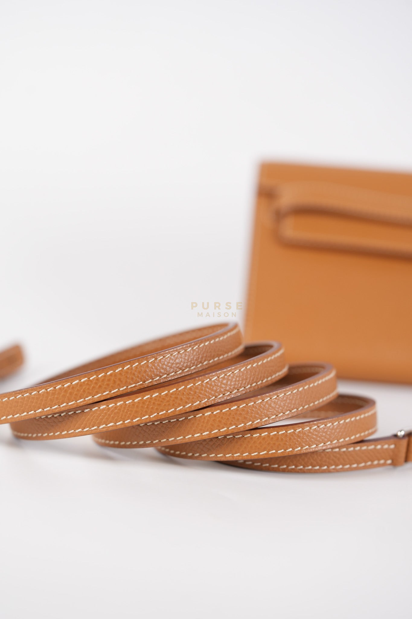 Kelly to Go in Gold Epsom Leather Palladium Hardware Stamp U(2022) | Purse Maison Luxury Bags Shop