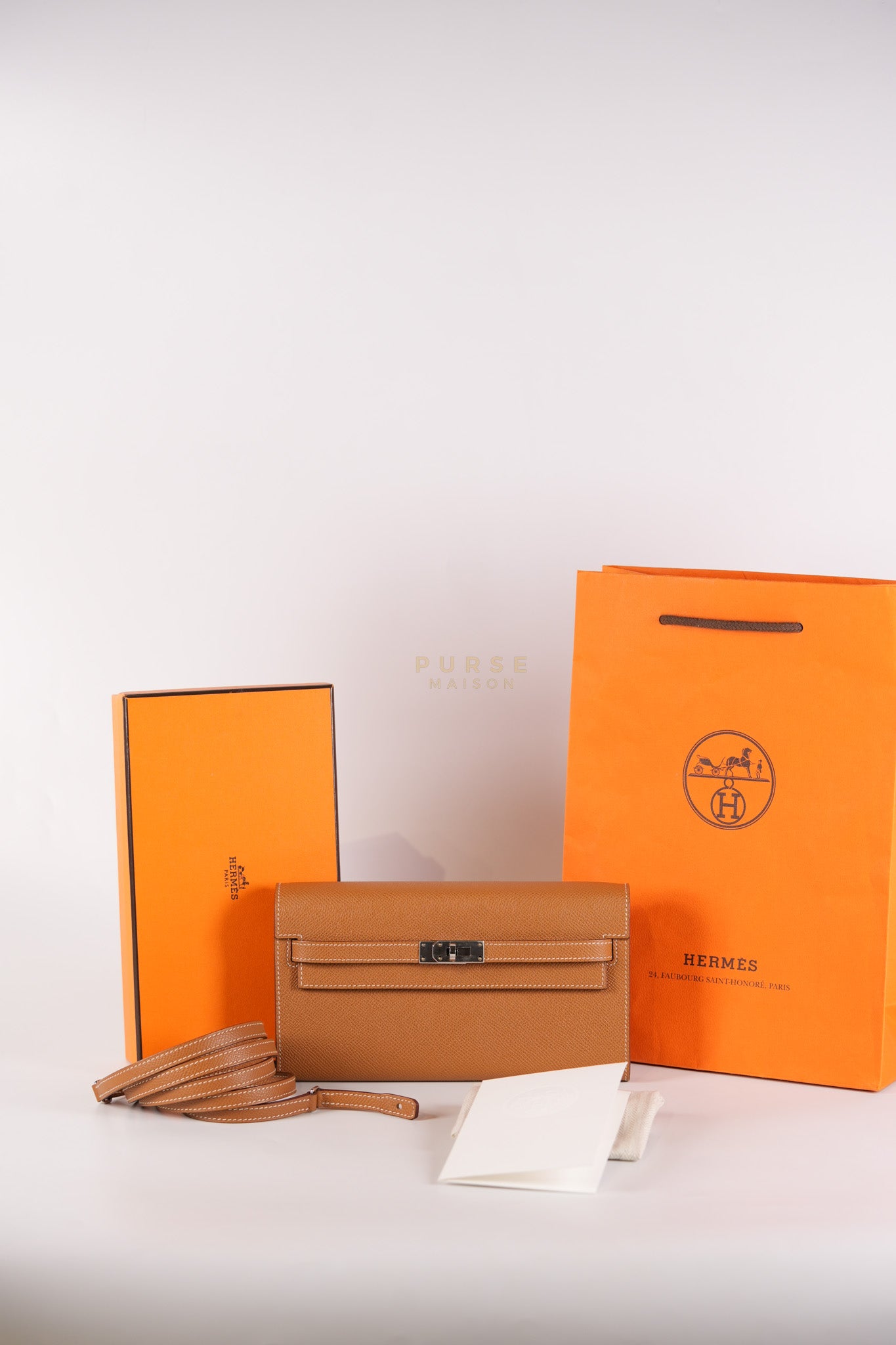 Kelly to Go in Gold Epsom Leather Palladium Hardware Stamp U(2022) | Purse Maison Luxury Bags Shop