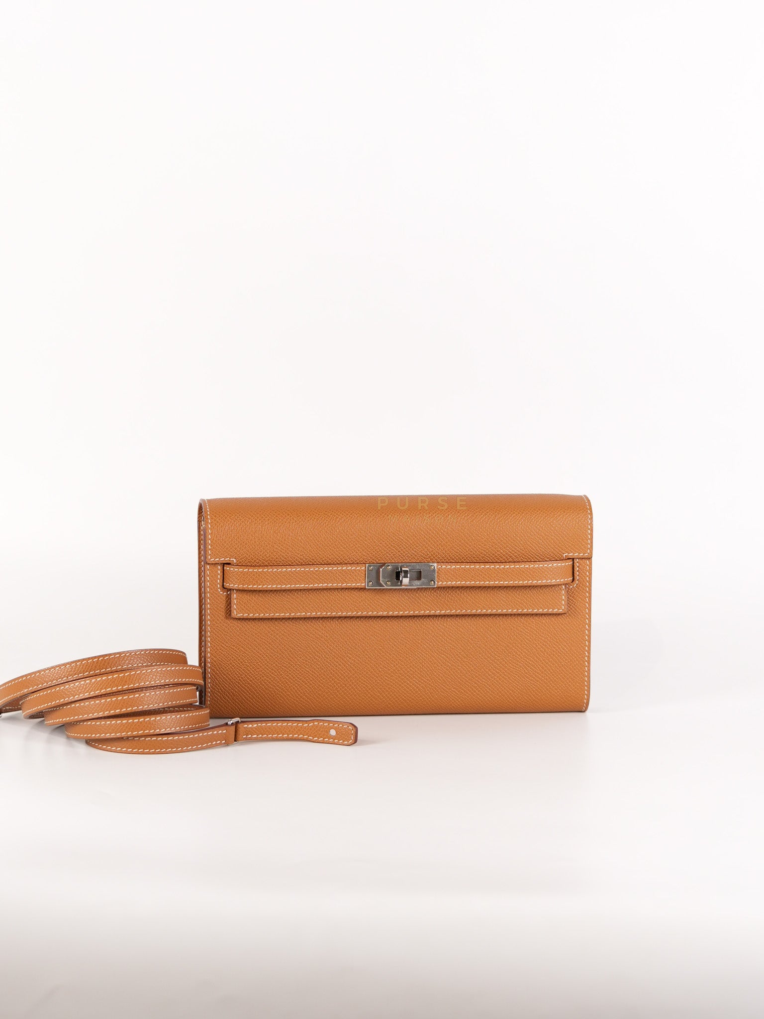 Kelly to Go in Gold Epsom Leather Palladium Hardware Stamp U(2022) | Purse Maison Luxury Bags Shop