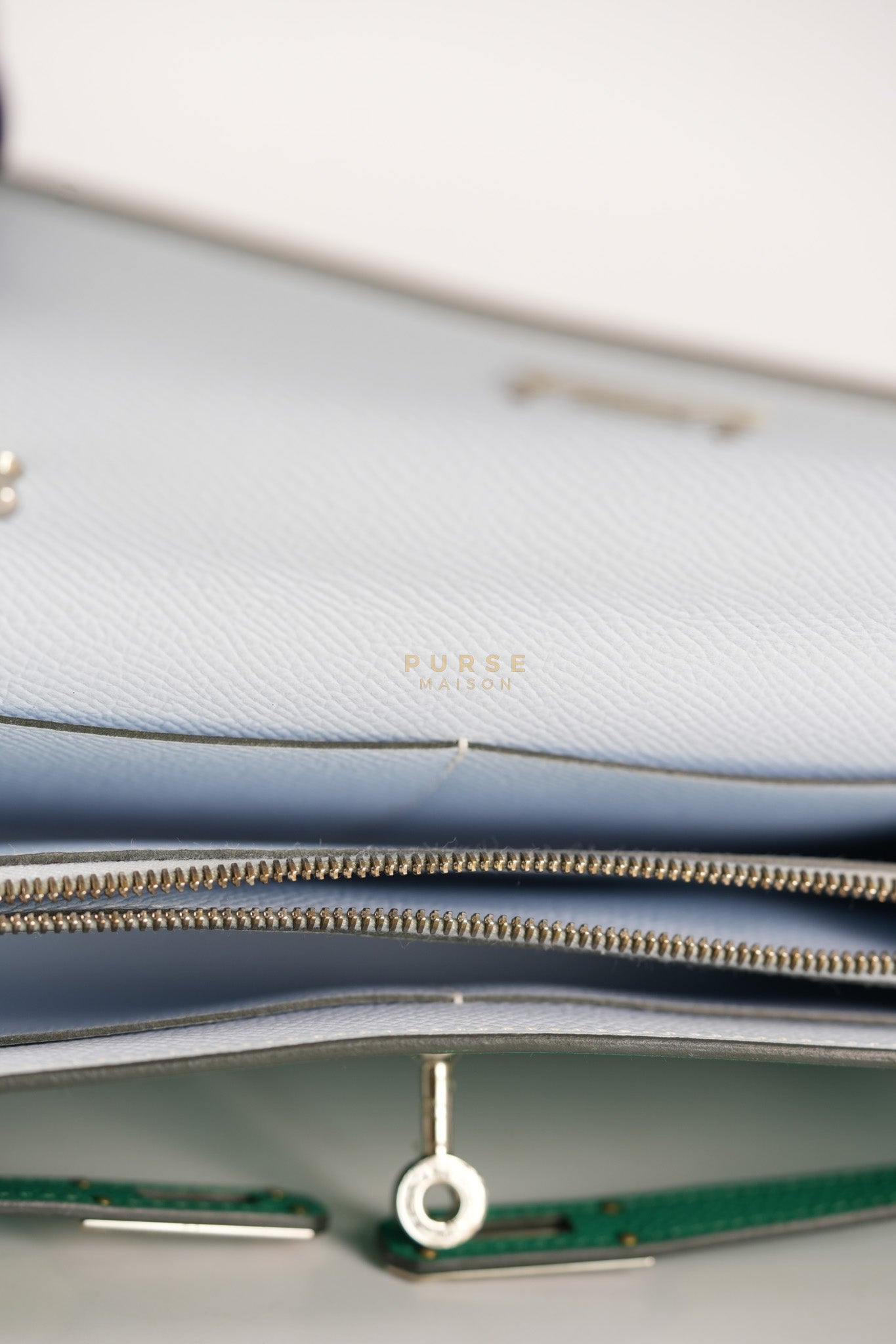 Kelly To Go in Vert(Green) Epsom Leather & Palladium Hardware Stamp Y(2020) | Purse Maison Luxury Bags Shop