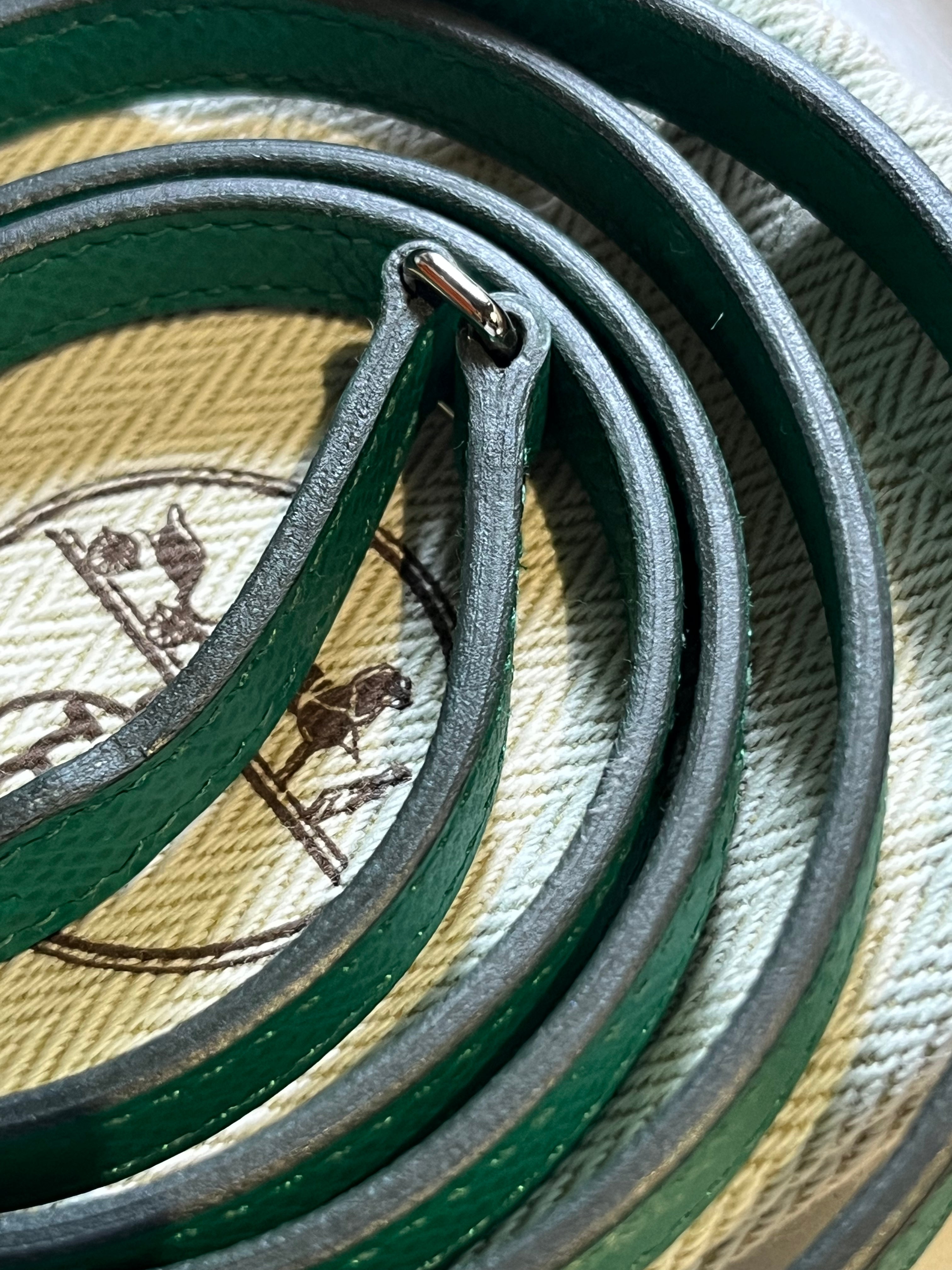 Kelly To Go in Vert(Green) Epsom Leather & Palladium Hardware Stamp Y(2020) | Purse Maison Luxury Bags Shop