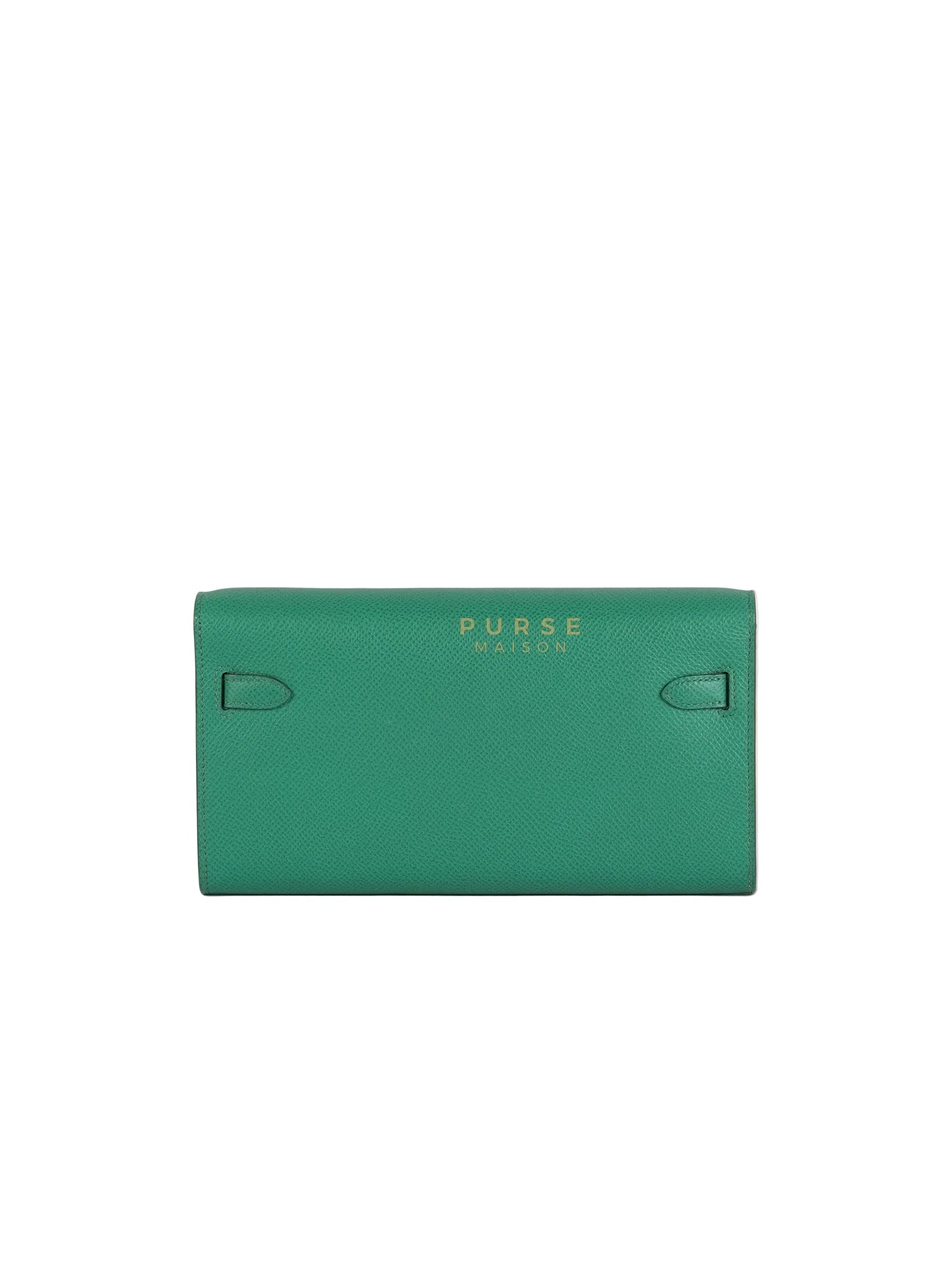 Kelly To Go in Vert(Green) Epsom Leather & Palladium Hardware Stamp Y(2020) | Purse Maison Luxury Bags Shop