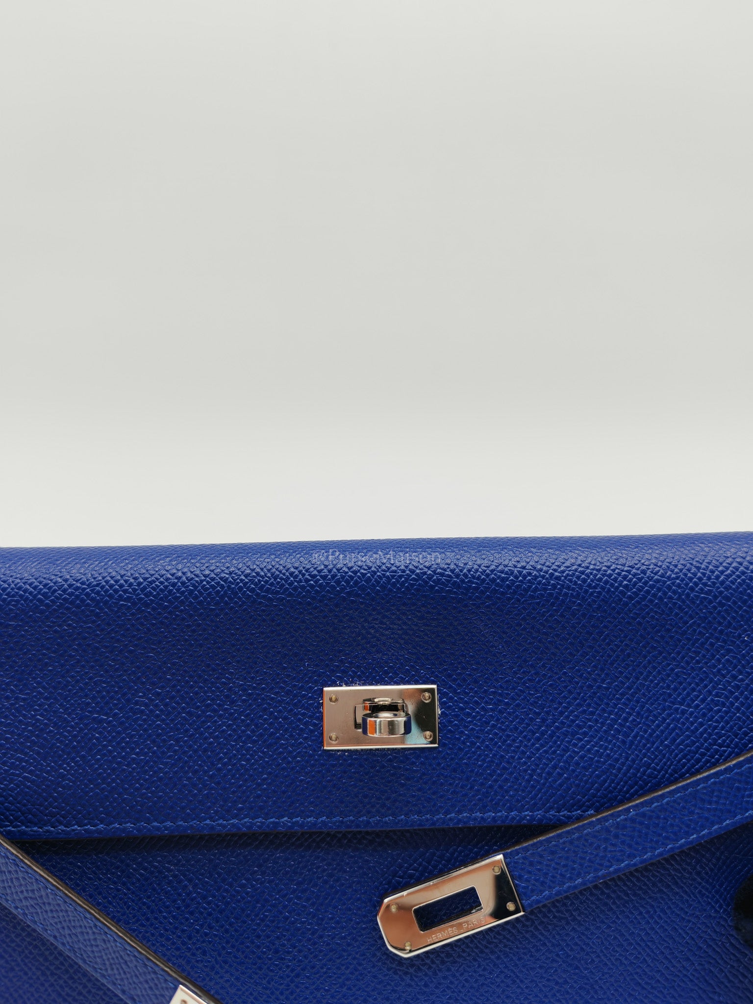 Kelly Wallet in Epsom Leather and Palladium Hardware Stamp Square R (2014) | Purse Maison Luxury Bags Shop