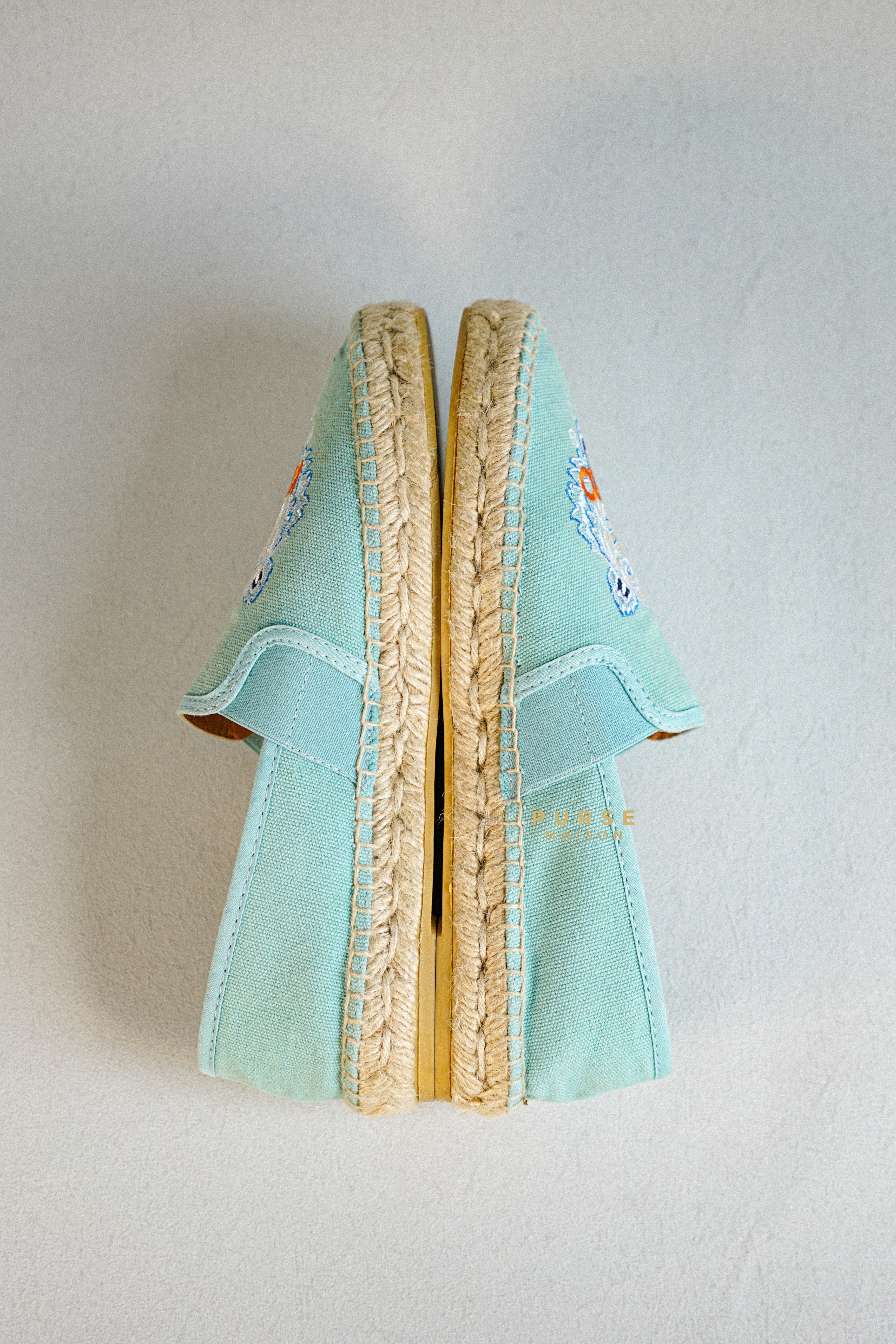 Kenzo Light Blue Elastic Tiger Espadrilles Size 38 (24.5cm) | Purse Maison Luxury Bags Shop